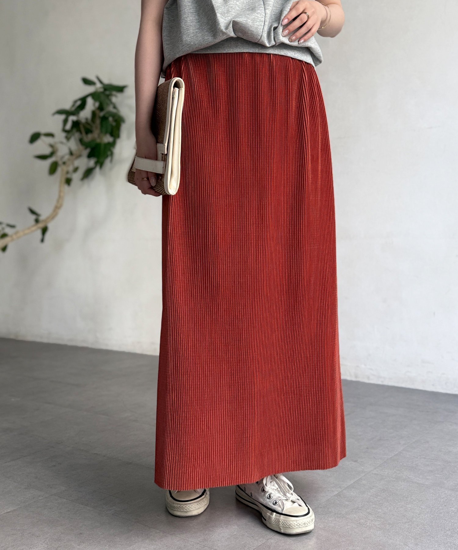 【シェトワ/Chez toi】の【大人気リバイバル】プリーツナロースカート インテリア・キッズ・メンズ・レディースファッション・服の通販 founy(ファニー) 　ファッション　Fashion　レディースファッション　WOMEN　スカート　Skirt　シンプル　Simple　スリット　Slit　プリーツ　Pleats　ベスト　Vest　リラックス　Relax　プチプライス・低価格　Affordable　おすすめ　Recommend　オレンジ|ID: prp329100004525754 ipo3291000000032201388