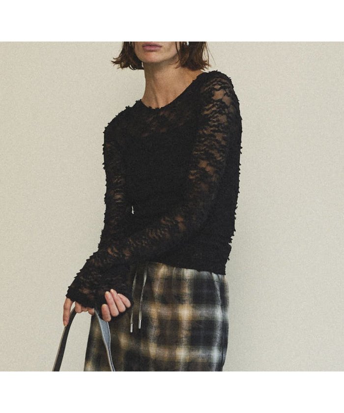 【メゾンスペシャル/MAISON SPECIAL】のFringe Lace Crew Neck Tops インテリア・キッズ・メンズ・レディースファッション・服の通販 founy(ファニー) https://founy.com/ ファッション Fashion レディースファッション WOMEN トップス・カットソー Tops/Tshirt インナー Inner フリンジ Fringe レース Race 別注 Special Order |ID: prp329100004525755 ipo3291000000032008845