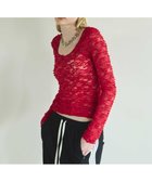 【メゾンスペシャル/MAISON SPECIAL】のFringe Lace Crew Neck Tops RED|ID: prp329100004525755 ipo3291000000032008854
