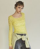 【メゾンスペシャル/MAISON SPECIAL】のFringe Lace Crew Neck Tops LIME|ID: prp329100004525755 ipo3291000000032008856