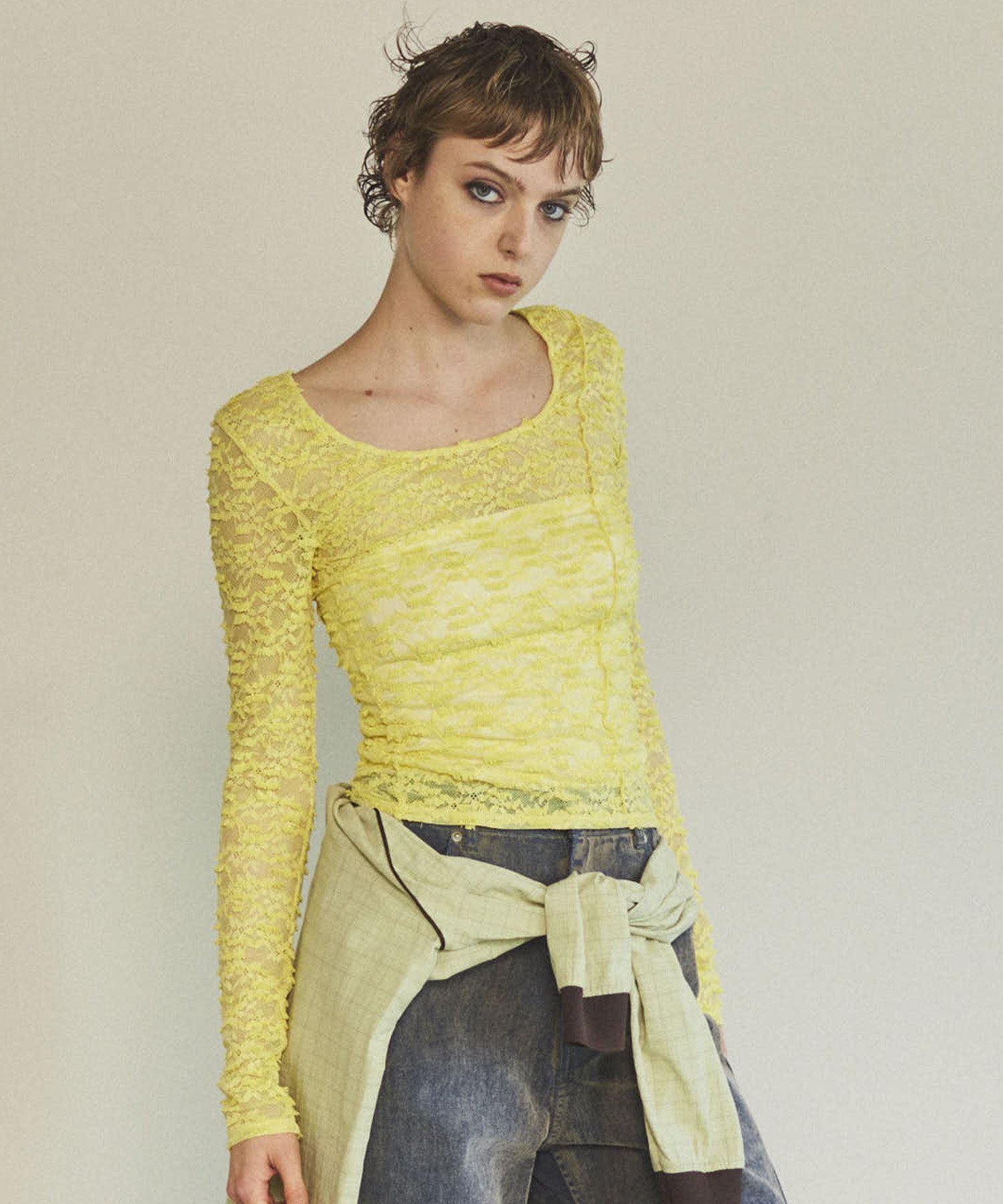 【メゾンスペシャル/MAISON SPECIAL】のFringe Lace Crew Neck Tops インテリア・キッズ・メンズ・レディースファッション・服の通販 founy(ファニー) 　ファッション　Fashion　レディースファッション　WOMEN　トップス・カットソー　Tops/Tshirt　インナー　Inner　フリンジ　Fringe　レース　Race　別注　Special Order　LIME|ID: prp329100004525755 ipo3291000000032008856