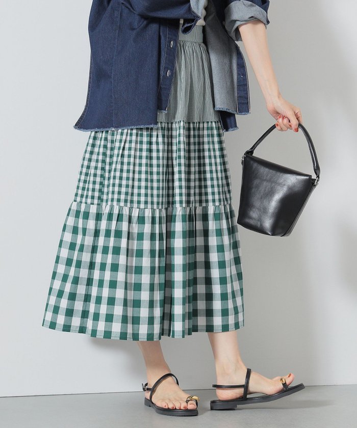 【その他のブランド/Other】のギンガムチェック ティアードスカート インテリア・キッズ・メンズ・レディースファッション・服の通販 founy(ファニー) https://founy.com/ ファッション Fashion レディースファッション WOMEN スカート Skirt ティアードスカート Tiered Skirts ウェーブ Wave くるぶし Ankle ギンガム Gingham シンプル Simple チェック Check ティアードスカート Tiered Skirt バランス Balance フェミニン Feminine ロング Long |ID: prp329100004525765 ipo3291000000032008884