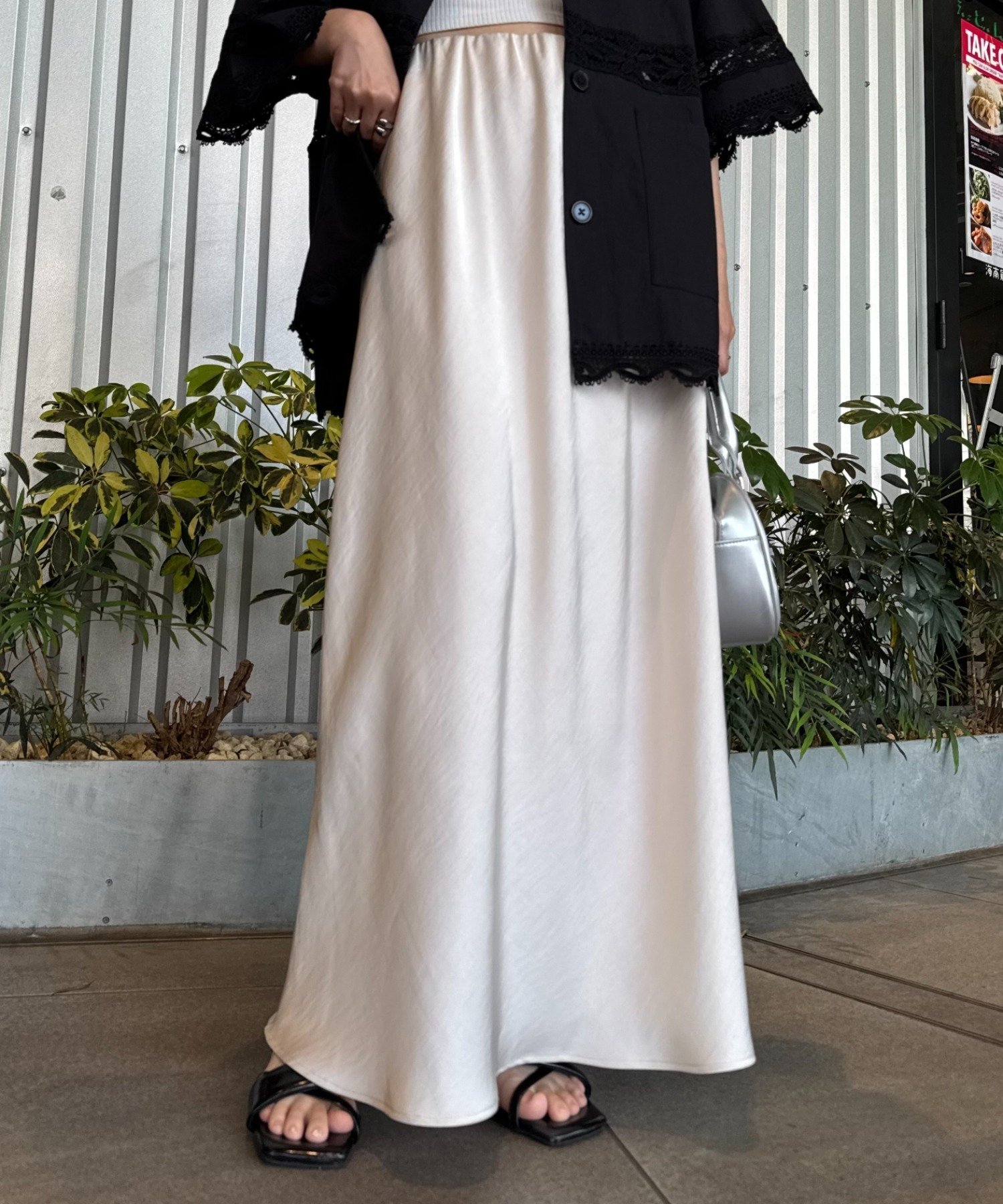 【チャオパニックティピー/CIAOPANIC TYPY】の【チェック柄登場/華奢見えが叶う】スタイルアップサテンスカート インテリア・キッズ・メンズ・レディースファッション・服の通販 founy(ファニー) 　ファッション　Fashion　レディースファッション　Fashion for Women　スカート　Skirts　サテン　Satin, Glossy Fabric　シンプル　Simple, Minimal　とろみ　Fluid, Flowy Fabric　チェック　Check, Plaid, Tartan　バランス　Balance, Style Balance　おすすめ　Recommended / Our Picks　エレガント 上品　Elegant　オフホワイト|ID: prp329100004525784 ipo3291000000034577238