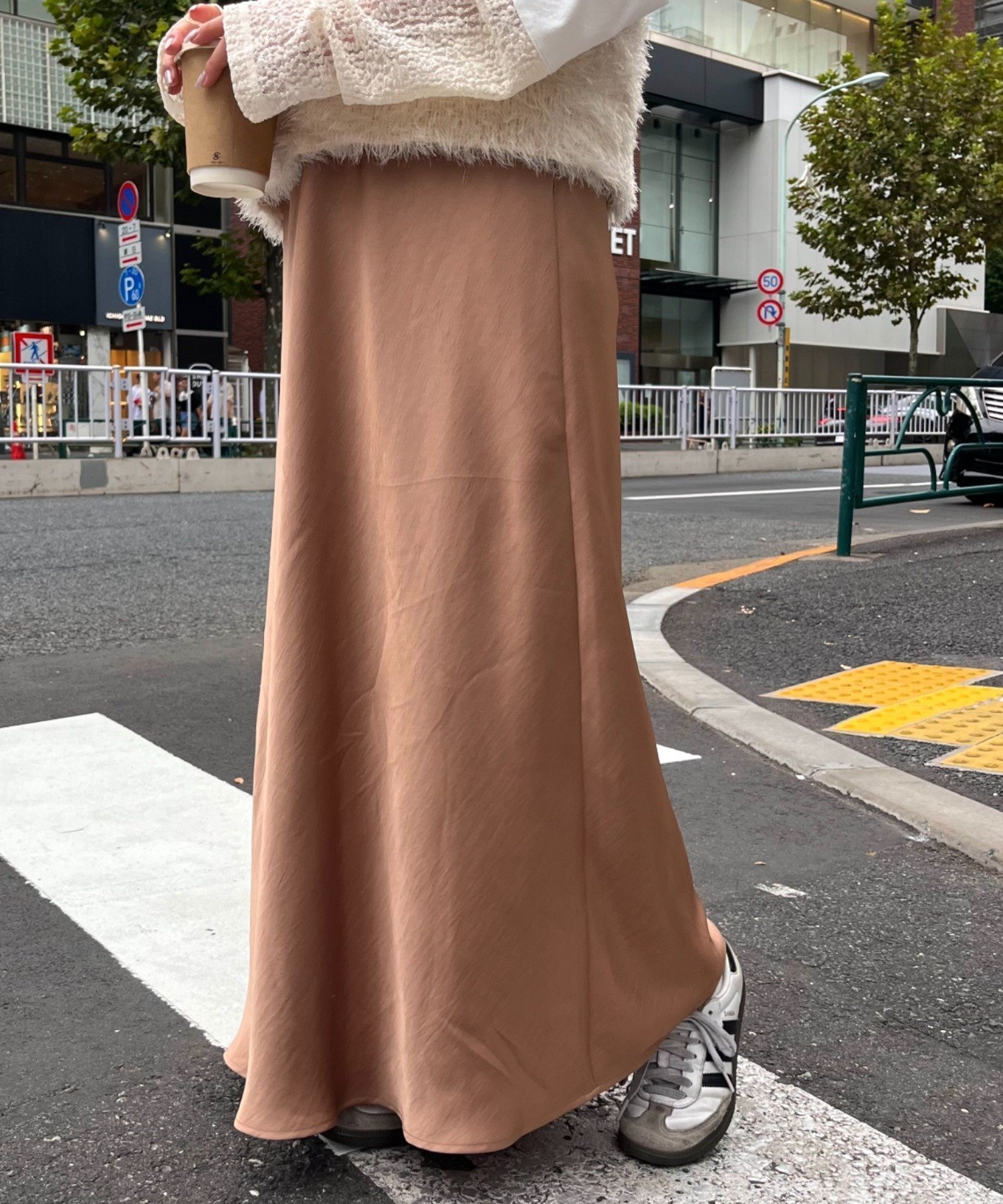 【チャオパニックティピー/CIAOPANIC TYPY】の【チェック柄登場/華奢見えが叶う】スタイルアップサテンスカート インテリア・キッズ・メンズ・レディースファッション・服の通販 founy(ファニー) 　ファッション　Fashion　レディースファッション　Fashion for Women　スカート　Skirts　サテン　Satin, Glossy Fabric　シンプル　Simple, Minimal　とろみ　Fluid, Flowy Fabric　チェック　Check, Plaid, Tartan　バランス　Balance, Style Balance　おすすめ　Recommended / Our Picks　エレガント 上品　Elegant　キャメル|ID: prp329100004525784 ipo3291000000034577252