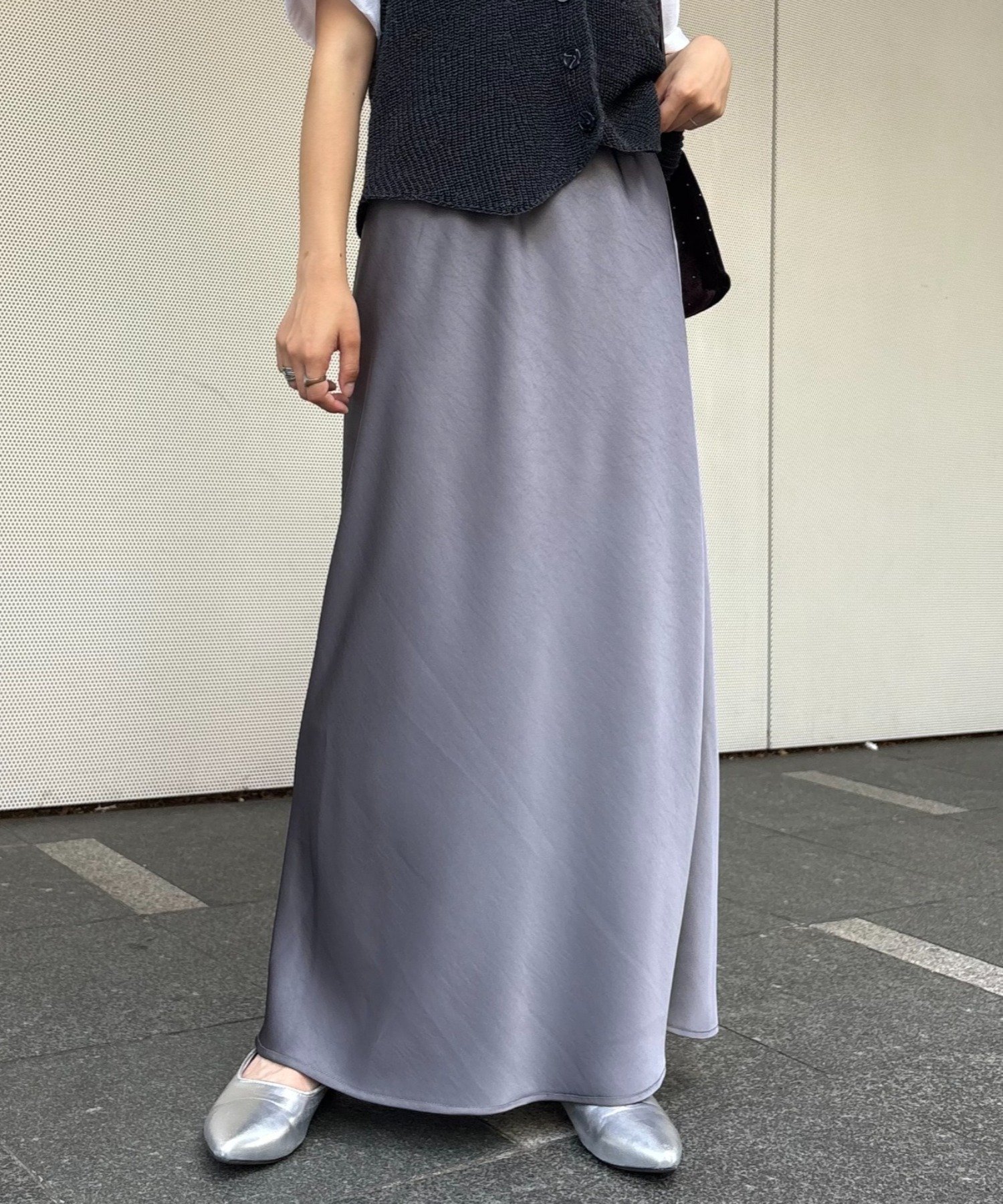 【チャオパニックティピー/CIAOPANIC TYPY】の【チェック柄登場/華奢見えが叶う】スタイルアップサテンスカート インテリア・キッズ・メンズ・レディースファッション・服の通販 founy(ファニー) 　ファッション　Fashion　レディースファッション　Fashion for Women　スカート　Skirts　サテン　Satin, Glossy Fabric　シンプル　Simple, Minimal　とろみ　Fluid, Flowy Fabric　チェック　Check, Plaid, Tartan　バランス　Balance, Style Balance　おすすめ　Recommended / Our Picks　エレガント 上品　Elegant　グレー|ID: prp329100004525784 ipo3291000000034577254