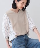 【インディヴィ/INDIVI】の【洗える/体型カバー】レースコンビトップス ベージュ|ID: prp329100004525791 ipo3291000000032275543