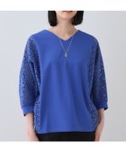 【インディヴィ/INDIVI】の【洗える/体型カバー】レースコンビトップス ブルー|ID: prp329100004525791 ipo3291000000032275544
