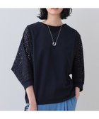 【インディヴィ/INDIVI】の【洗える/体型カバー】レースコンビトップス ネイビー|ID: prp329100004525791 ipo3291000000032275545