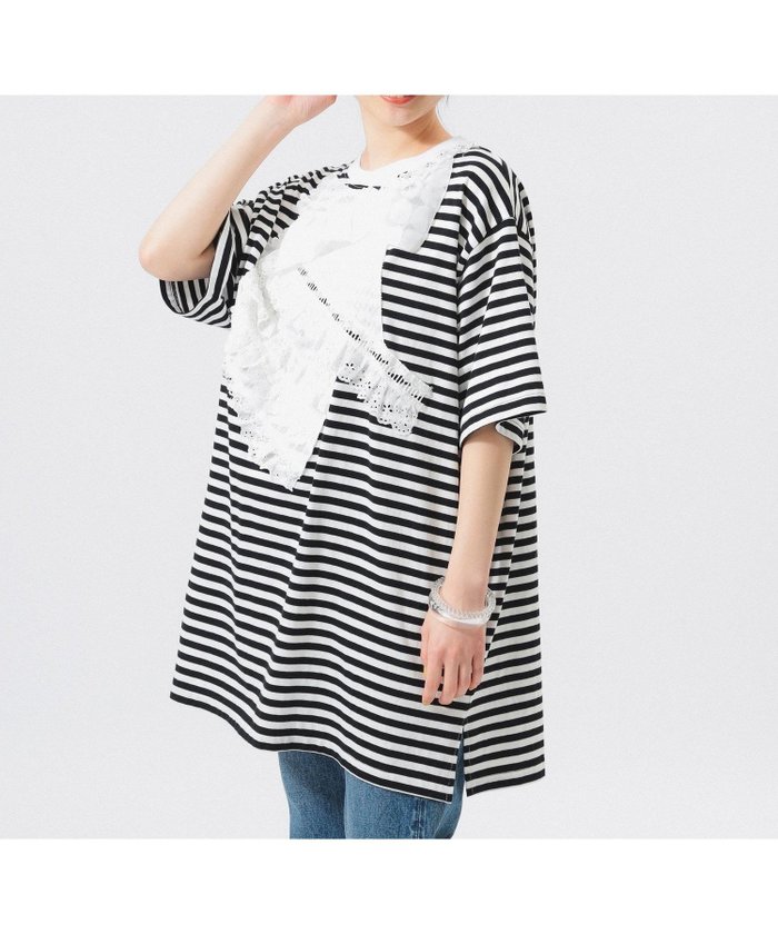 【ビームス ウイメン/BEAMS】の【別注】TORI-TO / バイアス フリル BIG Tシャツ 25SS インテリア・キッズ・メンズ・レディースファッション・服の通販 founy(ファニー) https://founy.com/ ファッション Fashion レディースファッション Fashion for Women トップス・カットソー Cut & Sew Tops シャツ・ブラウス・オフィスカジュアル Elegant Blouses & Button-Ups ロングTシャツ・Tシャツ Longline T-Shirts & Tees 2025年 2025 2025春夏・S/S Spring/Summer 2025 SS25 おすすめ Recommended / Our Picks デニム Denim, Jeans Material バイアス Bias, Diagonal Cut ビッグ Big, Oversized フリル Frill, Ruffle レース Lace, Lace Fabric 別注 Limited Edition, Custom Order |ID: prp329100004525797 ipo3291000000033720029