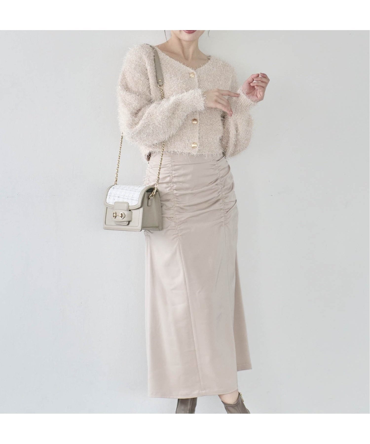 【ノエラ/Noela】のパッカリングサテンナロースカート インテリア・キッズ・メンズ・レディースファッション・服の通販 founy(ファニー) 　ファッション　Fashion　レディースファッション　WOMEN　スカート　Skirt　ギャザー　Gather　サテン　Satin　ドレープ　Drape　ポケット　Pocket　ベージュ|ID: prp329100004525831 ipo3291000000032009166