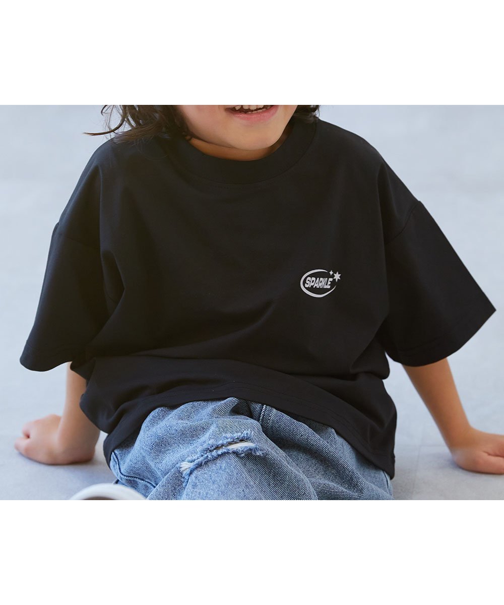【デビロック/devirock / KIDS】のデビラボ 洗濯に強い BIGシルエット プリント半袖Tシャツ Tシャツ トップス 25SS インテリア・キッズ・メンズ・レディースファッション・服の通販 founy(ファニー) 　ファッション　Fashion　キッズファッション　KIDS　トップス・カットソー　Tops/Tees/Kids　ストレッチ　Stretch　トレンド　Trend　フレア　Flare　プリント　Print　ベーシック　Basic　半袖　Short Sleeve　おすすめ　Recommend　夏　Summer　2025年　2025　2025春夏・S/S　Ss,Spring/Summer,2025　006-ロゴS-ブラック|ID: prp329100004525835 ipo3291000000032009192