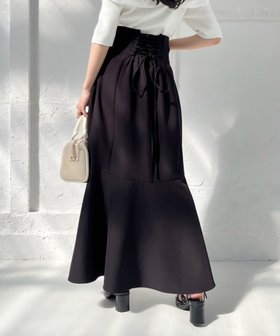 【ナイスクラップ/NICE CLAUP】の【マイナス5キロ見え】後ろレースアップマーメイドスカート 人気、トレンドファッション・服の通販 founy(ファニー) ファッション Fashion レディースファッション WOMEN スカート Skirt おすすめ Recommend ドット Dot プリント Print エレガント 上品 Elegant |ID:prp329100004525845