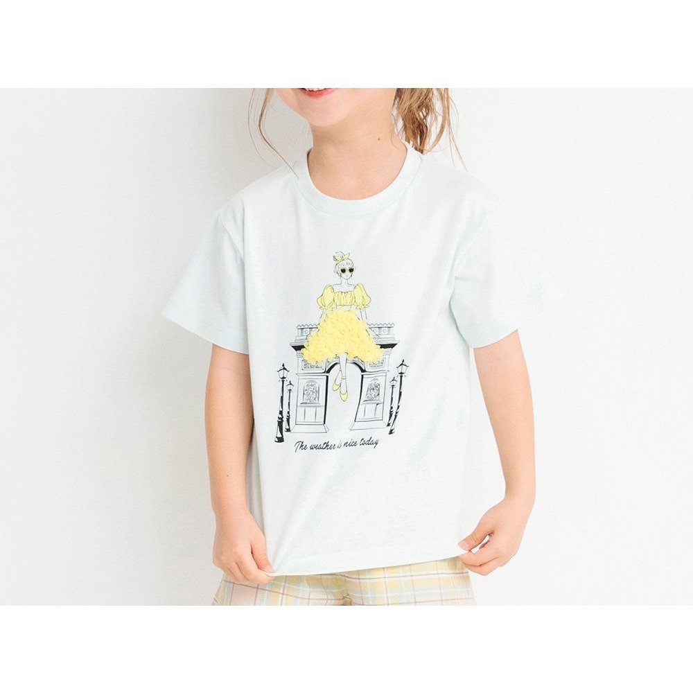 【ブランシェス/branshes / KIDS】のアソートパリアートTシャツ インテリア・キッズ・メンズ・レディースファッション・服の通販 founy(ファニー) 　ファッション　Fashion　キッズファッション　KIDS　プリント　Print　モチーフ　Motif　レース　Race　エレガント 上品　Elegant　ライトグリーン|ID: prp329100004525856 ipo3291000000032009280