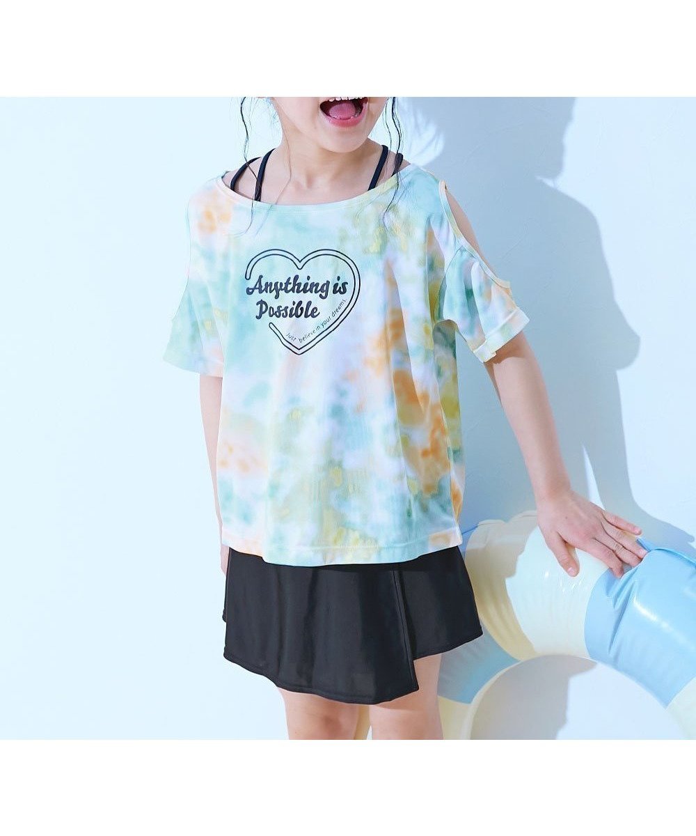 【デビロック/devirock / KIDS】のUVカット タイダイ セパレート水着 3Pセット 水着 セパレート水着 インテリア・キッズ・メンズ・レディースファッション・服の通販 founy(ファニー) 　ファッション　Fashion　キッズファッション　Fashion for Kids　インナー　Innerwear　ストレッチ　Stretch, Stretchy Fabric　セパレート　Separate, Two-Piece　なめらか　Smooth, Silky Texture　フィット　Fit, Slim Fit　プリント　Print, Printed Pattern　水着　Swimsuit, Swimwear　おすすめ　Recommended / Our Picks　夏　Summer　イエロー|ID: prp329100004525887 ipo3291000000032303698