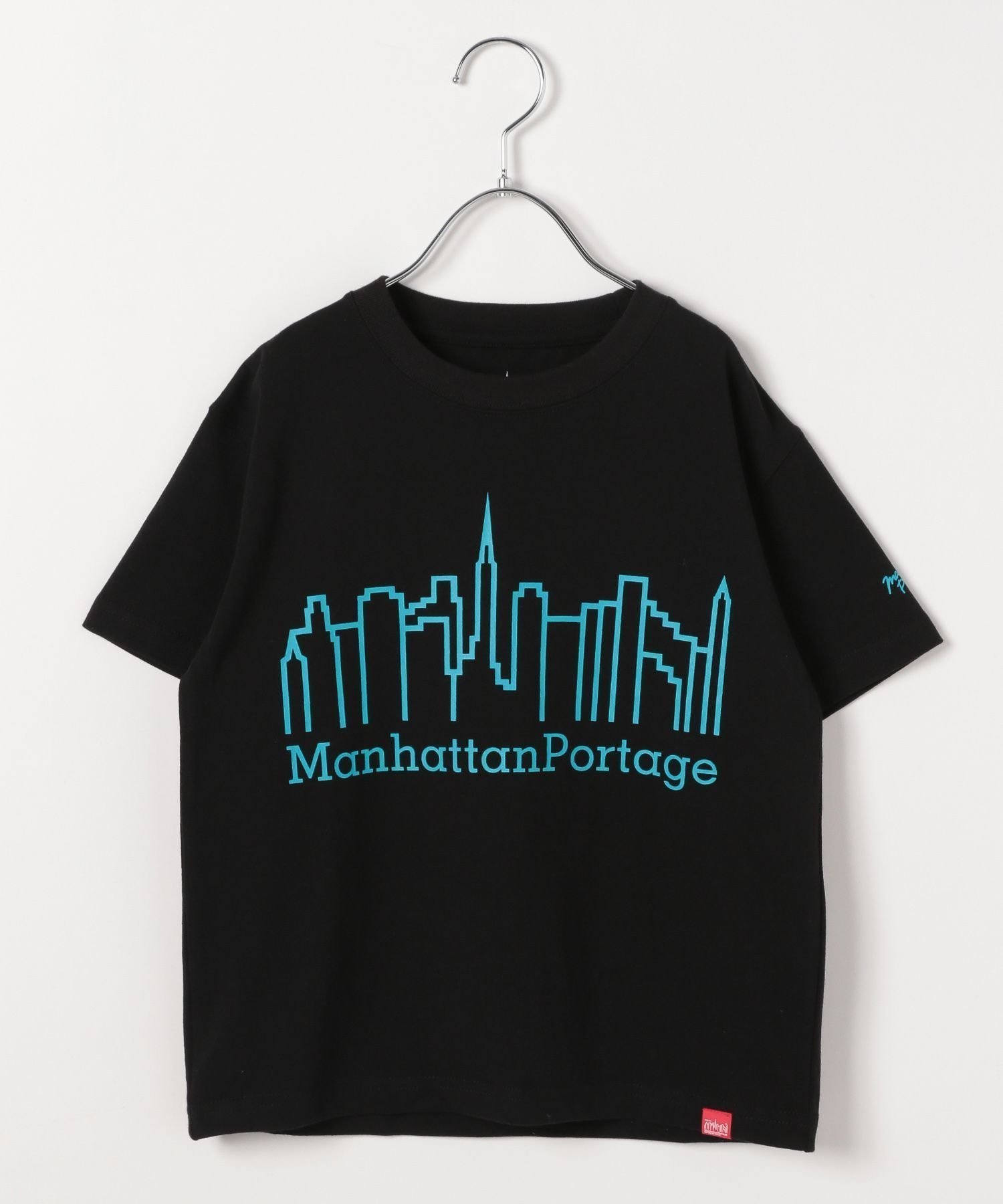 【ベイフロー/BAYFLOW / KIDS】の【Manhattan Portage(マンハッタンポーテージ)】別注スカイラインロゴT(KIDS) インテリア・キッズ・メンズ・レディースファッション・服の通販 founy(ファニー) 　ファッション　Fashion　キッズファッション　KIDS　クラシック　Classic　シンプル　Simple　ニューヨーク　New York　人気　Popularity　フロント　Front　プリント　Print　ボックス　Box　別注　Special Order　半袖　Short Sleeve　リラックス　Relax　ブラック19|ID: prp329100004525921 ipo3291000000032009517