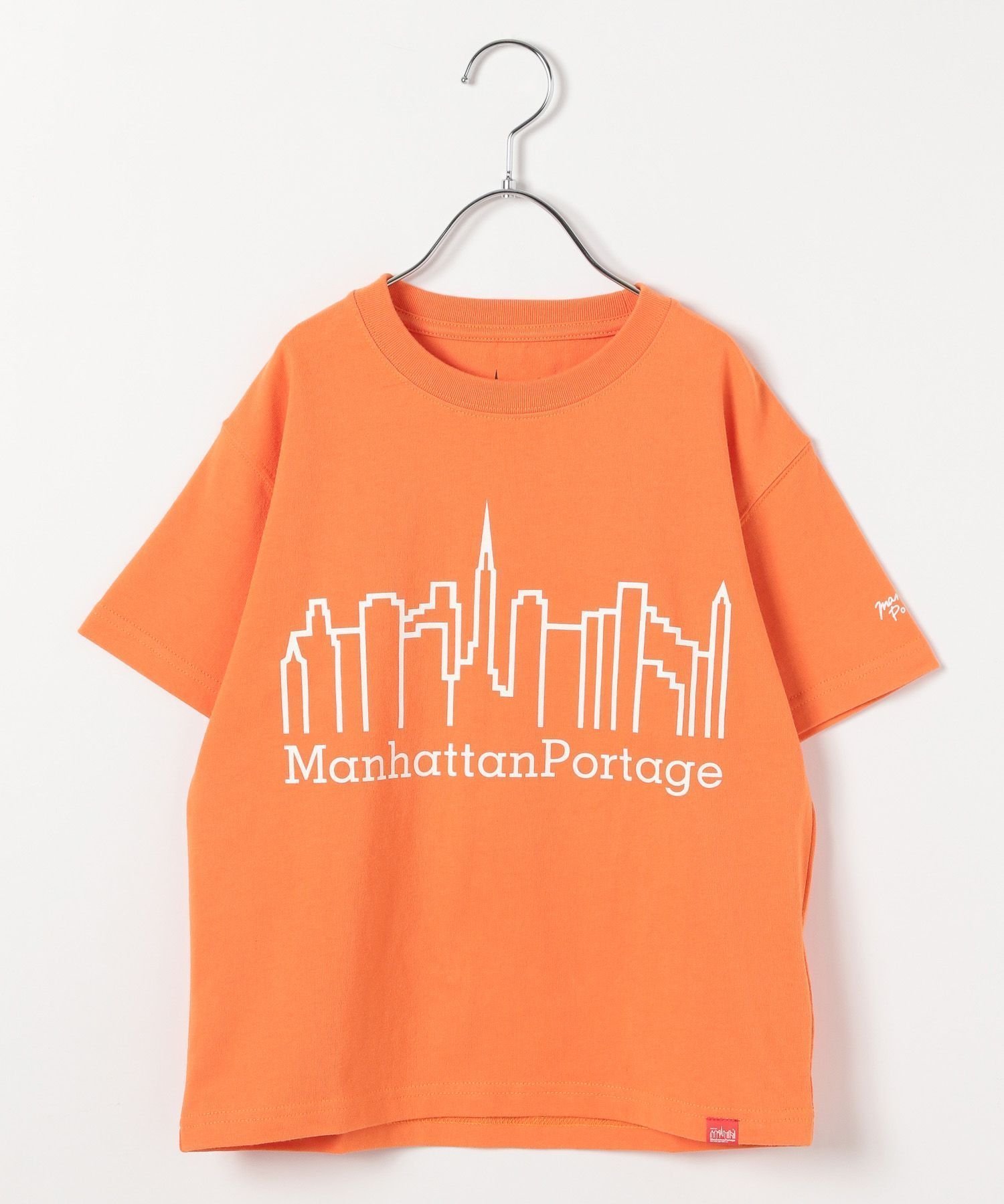 【ベイフロー/BAYFLOW / KIDS】の【Manhattan Portage(マンハッタンポーテージ)】別注スカイラインロゴT(KIDS) インテリア・キッズ・メンズ・レディースファッション・服の通販 founy(ファニー) 　ファッション　Fashion　キッズファッション　KIDS　クラシック　Classic　シンプル　Simple　ニューヨーク　New York　人気　Popularity　フロント　Front　プリント　Print　ボックス　Box　別注　Special Order　半袖　Short Sleeve　リラックス　Relax　オレンジ40|ID: prp329100004525921 ipo3291000000032009520