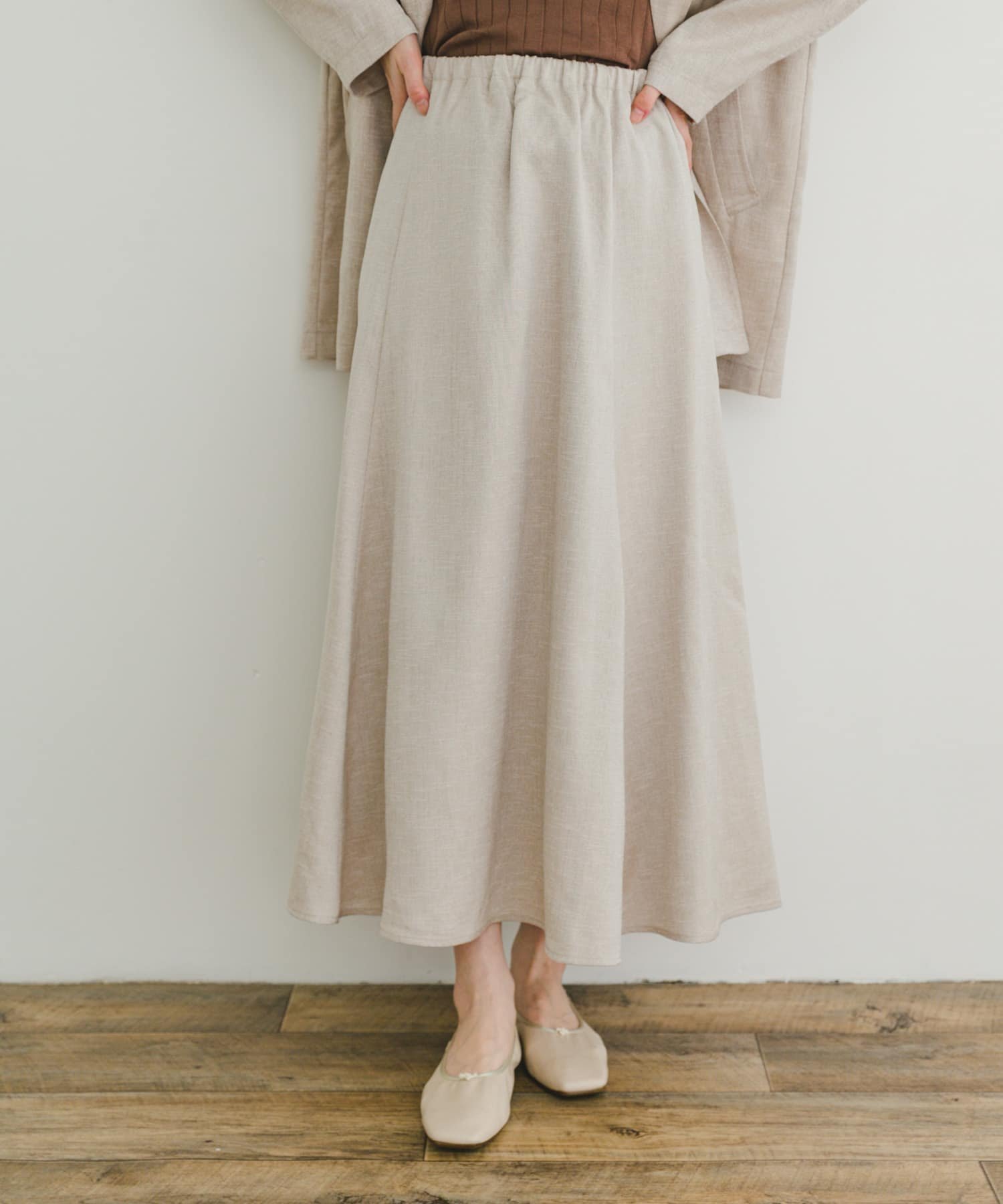 【その他のブランド/Other】のリネンライクマキシスカート インテリア・キッズ・メンズ・レディースファッション・服の通販 founy(ファニー) 　ファッション　Fashion　レディースファッション　WOMEN　スカート　Skirt　2025年　2025　2025春夏・S/S　Ss,Spring/Summer,2025　フレア　Flare　マキシ　Maxi　エレガント 上品　Elegant　夏　Summer　S/S・春夏　Ss・Spring/Summer　L.BEG|ID: prp329100004525949 ipo3291000000032009614