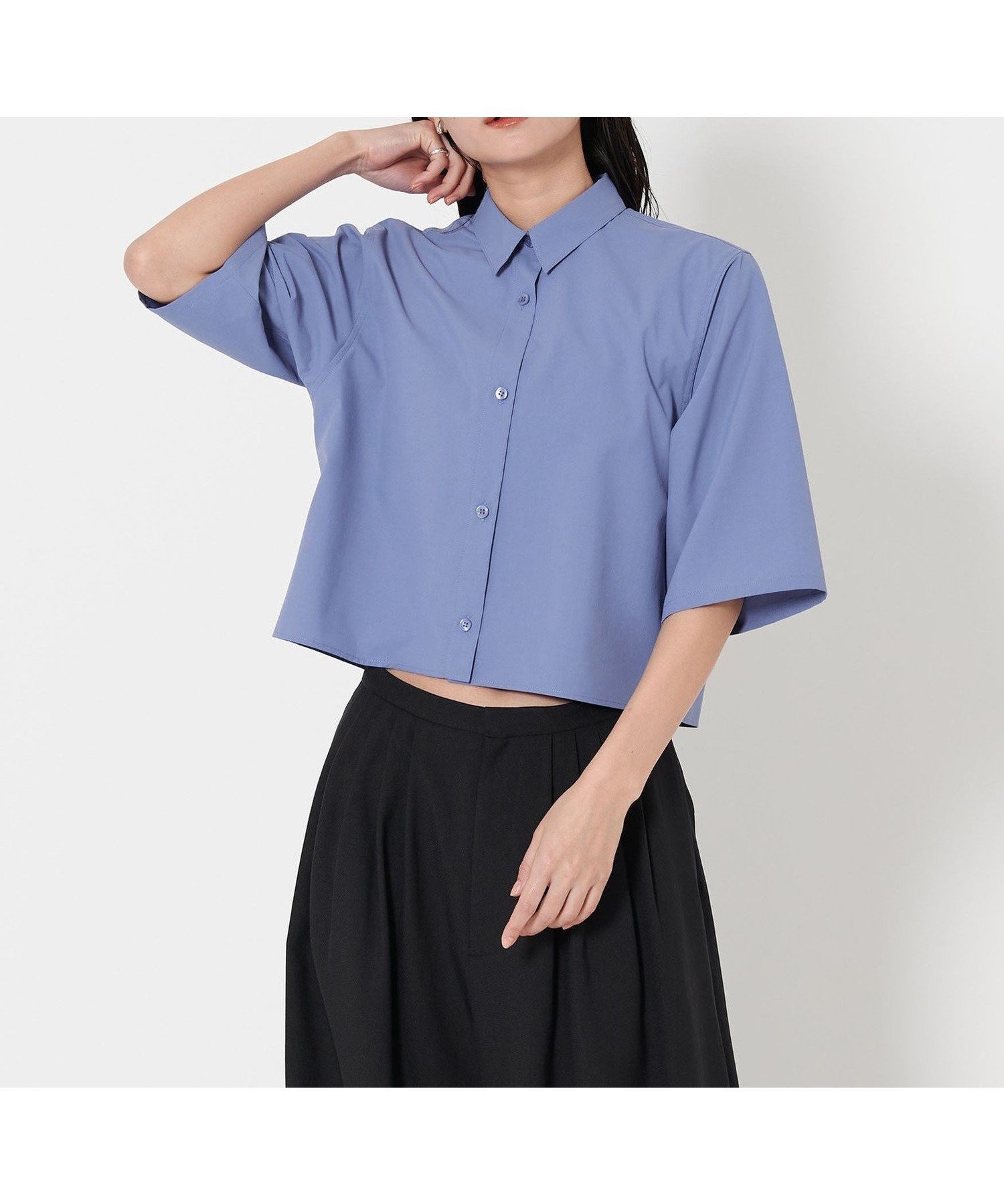【ユナイテッドアローズ/UNITED ARROWS】のMARW UNITED ARROWS 5分袖 ショート シャツ インテリア・キッズ・メンズ・レディースファッション・服の通販 founy(ファニー) 　ファッション　Fashion　レディースファッション　Fashion for Women　トップス・カットソー　Cut & Sew Tops　シャツ・ブラウス・オフィスカジュアル　Elegant Blouses & Button-Ups　クロップド　Cropped, Short Length　コンパクト　Compact, Small Size　ショート　Short, Short Length　タイプライター　Typewriter Fabric, Crisp Cotton　人気　Popular, Best Seller　おすすめ　Recommended / Our Picks　ビジネス 仕事 通勤　Business / Work / Commuting　LT.BLUE|ID: prp329100004525969 ipo3291000000033797331