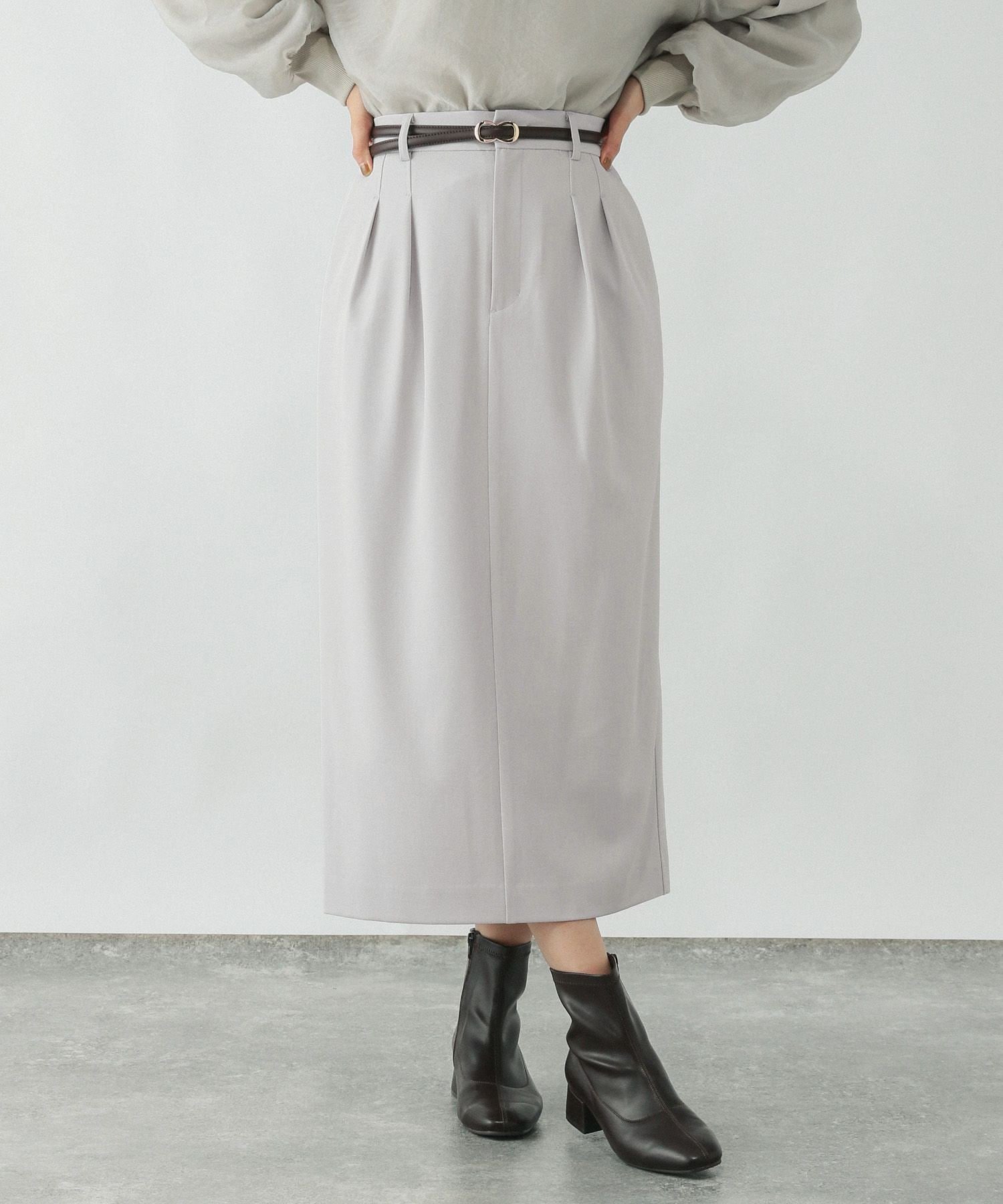 【グローバルワーク/GLOBAL WORK】のリラックススマートIラインスカート/253470 インテリア・キッズ・メンズ・レディースファッション・服の通販 founy(ファニー) 　ファッション　Fashion　レディースファッション　WOMEN　スカート　Skirt　ジャケット　Jacket　ストレッチ　Stretch　デニム　Denim　フロント　Front　人気　Popularity　長袖　Long Sleeve　アイスグレー11|ID: prp329100004526019 ipo3291000000032009926
