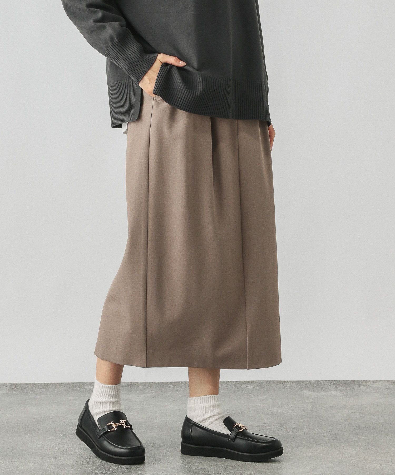 【グローバルワーク/GLOBAL WORK】のリラックススマートIラインスカート/253470 インテリア・キッズ・メンズ・レディースファッション・服の通販 founy(ファニー) 　ファッション　Fashion　レディースファッション　WOMEN　スカート　Skirt　ジャケット　Jacket　ストレッチ　Stretch　デニム　Denim　フロント　Front　人気　Popularity　長袖　Long Sleeve　ライトブラウン54|ID: prp329100004526019 ipo3291000000032009927