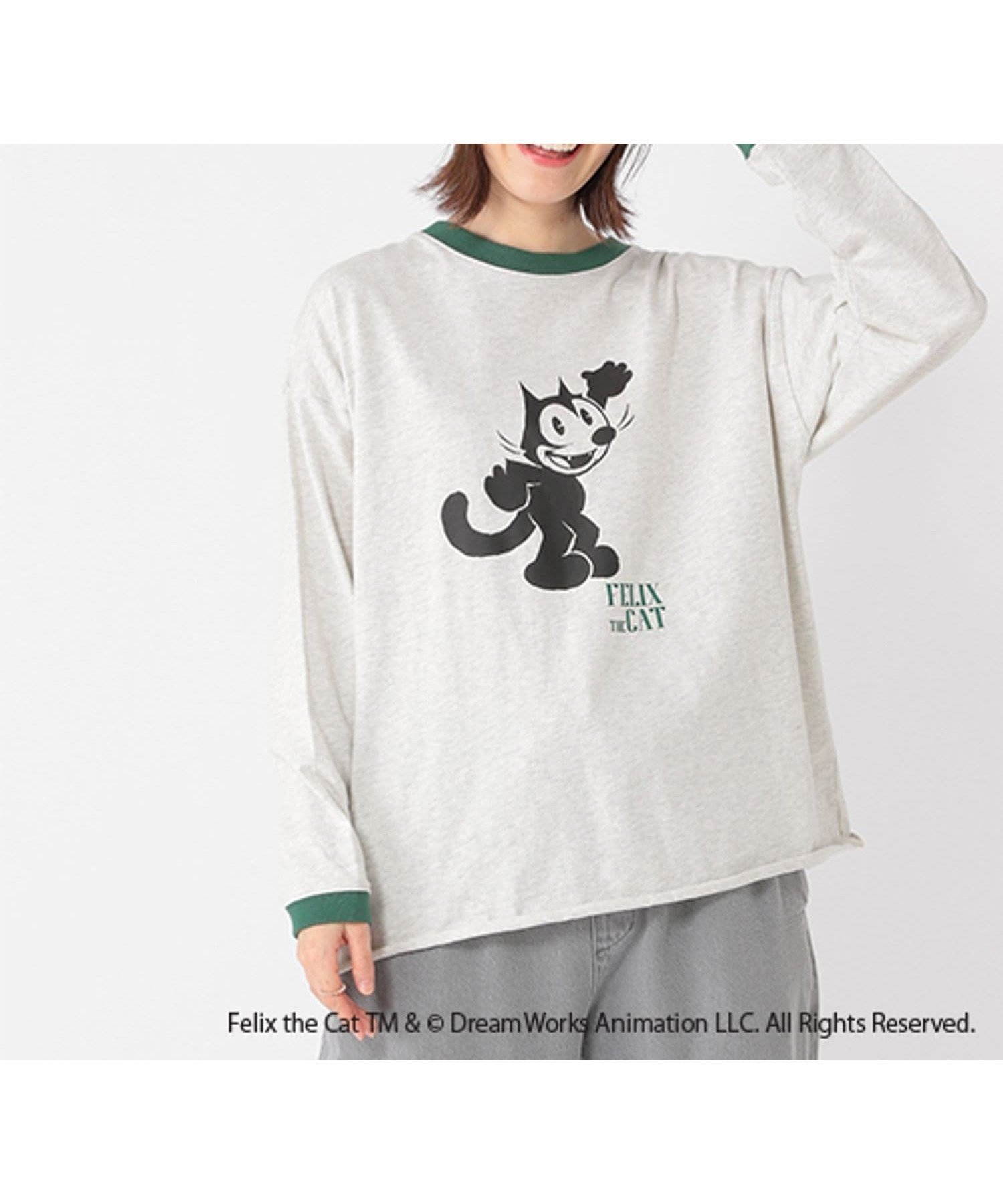 【スタディオ クリップ/studio CLIP】のFELIXロングスリーブTシャツ インテリア・キッズ・メンズ・レディースファッション・服の通販 founy(ファニー) 　ファッション　Fashion　レディースファッション　WOMEN　トップス・カットソー　Tops/Tshirt　シャツ/ブラウス　Shirts/Blouses　ロング / Tシャツ　T-Shirts　おすすめ　Recommend　シンプル　Simple　ジャケット　Jacket　ストレート　Straight　スリーブ　Sleeve　デニム　Denim　プリント　Print　ロング　Long　ヴィンテージ　Vintage　猫　Cat　ライトグレー|ID: prp329100004526023 ipo3291000000032009941