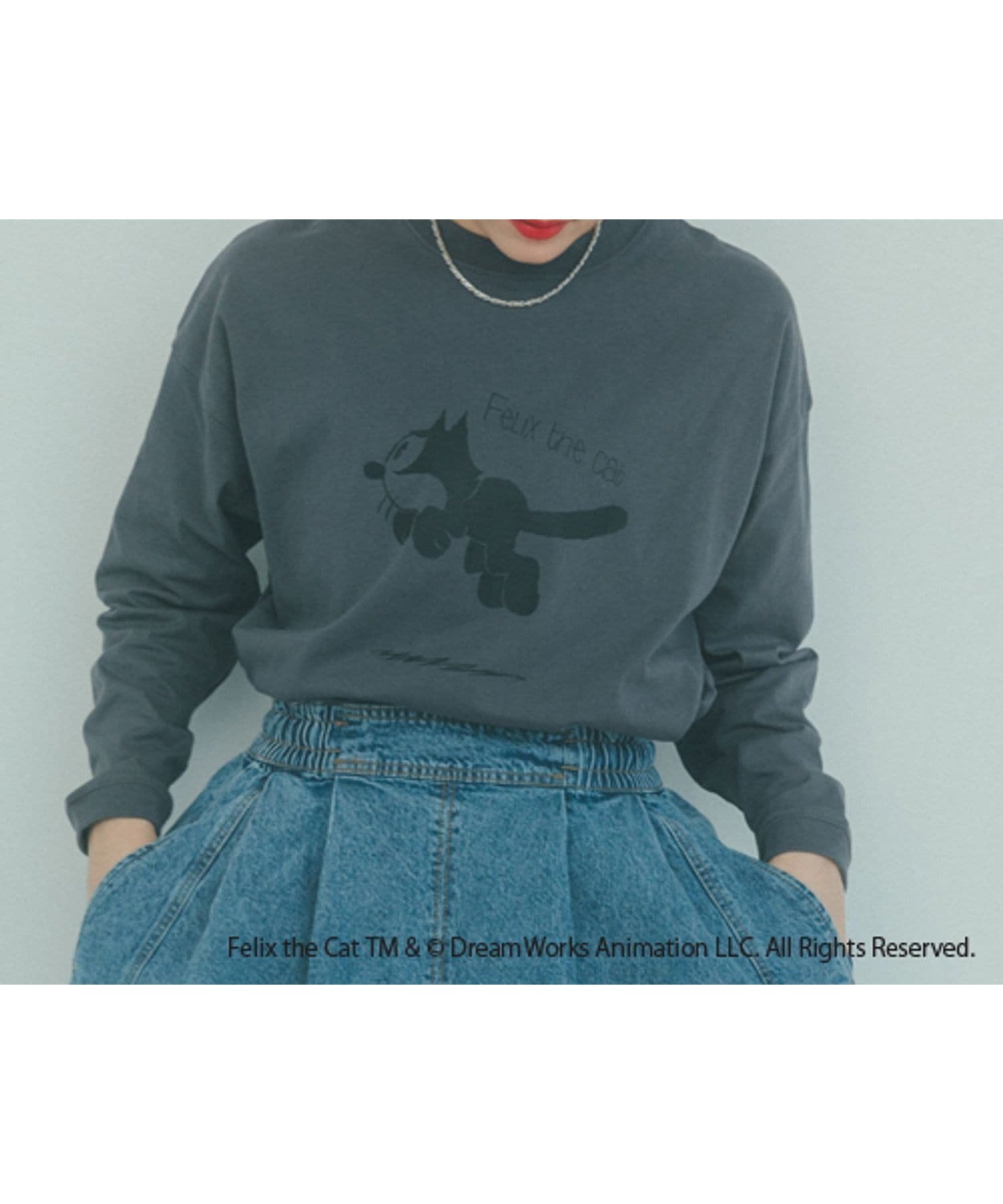 【スタディオ クリップ/studio CLIP】のFELIXロングスリーブTシャツ インテリア・キッズ・メンズ・レディースファッション・服の通販 founy(ファニー) 　ファッション　Fashion　レディースファッション　WOMEN　トップス・カットソー　Tops/Tshirt　シャツ/ブラウス　Shirts/Blouses　ロング / Tシャツ　T-Shirts　おすすめ　Recommend　シンプル　Simple　ジャケット　Jacket　ストレート　Straight　スリーブ　Sleeve　デニム　Denim　プリント　Print　ロング　Long　ヴィンテージ　Vintage　猫　Cat　スモーク|ID: prp329100004526023 ipo3291000000032009943