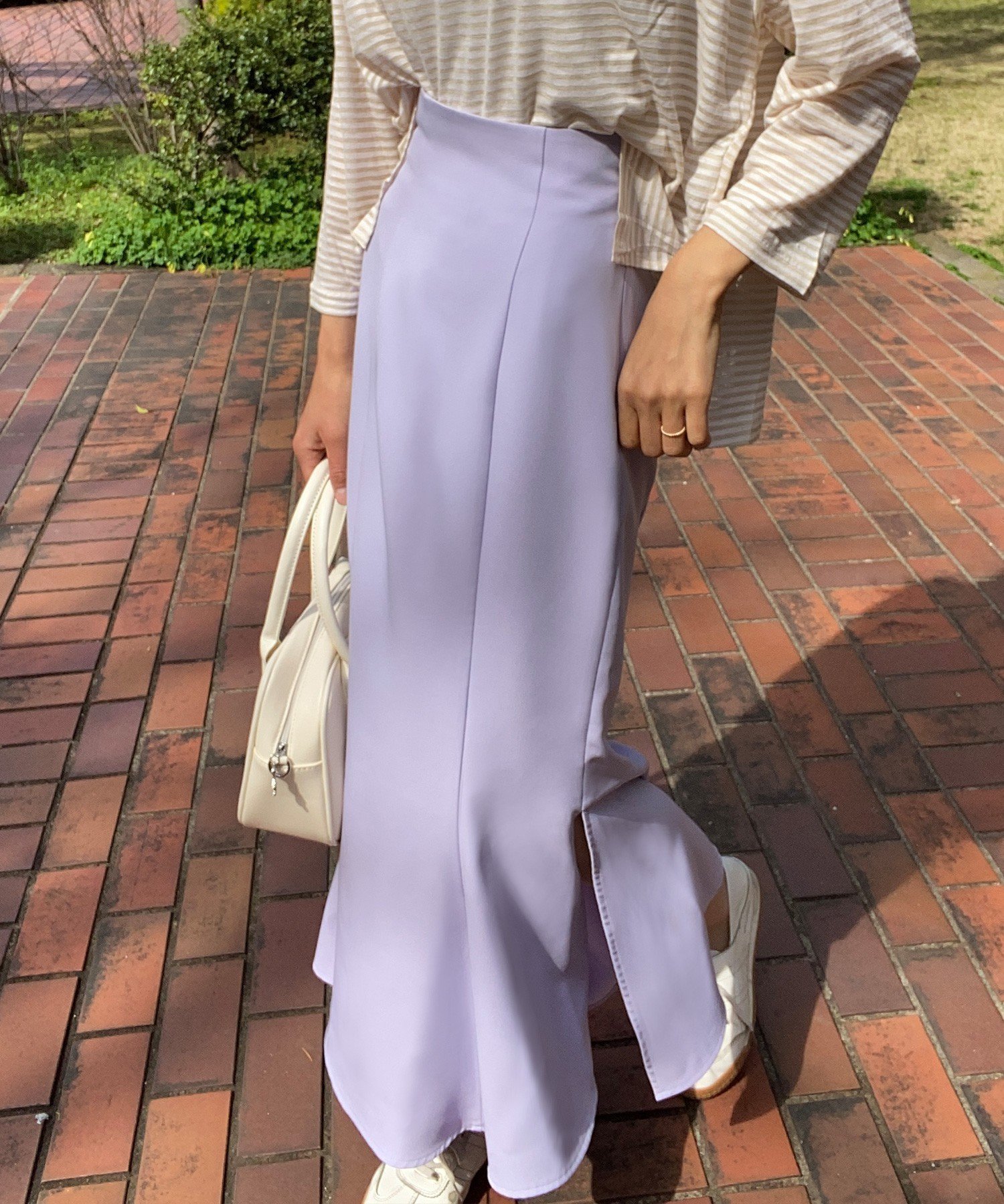 【ジュノア/JUNOAH】のスリットマーメイドロングスカート薄手伸縮 インテリア・キッズ・メンズ・レディースファッション・服の通販 founy(ファニー) 　ファッション　Fashion　レディースファッション　WOMEN　スカート　Skirt　ロングスカート　Long Skirt　ラベンダー|ID: prp329100004526026 ipo3291000000032009962