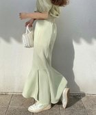 【ジュノア/JUNOAH】のスリットマーメイドロングスカート薄手伸縮 人気、トレンドファッション・服の通販 founy(ファニー) ファッション Fashion レディースファッション WOMEN スカート Skirt ロングスカート Long Skirt thumbnail ライトグリーン|ID: prp329100004526026 ipo3291000000032009964