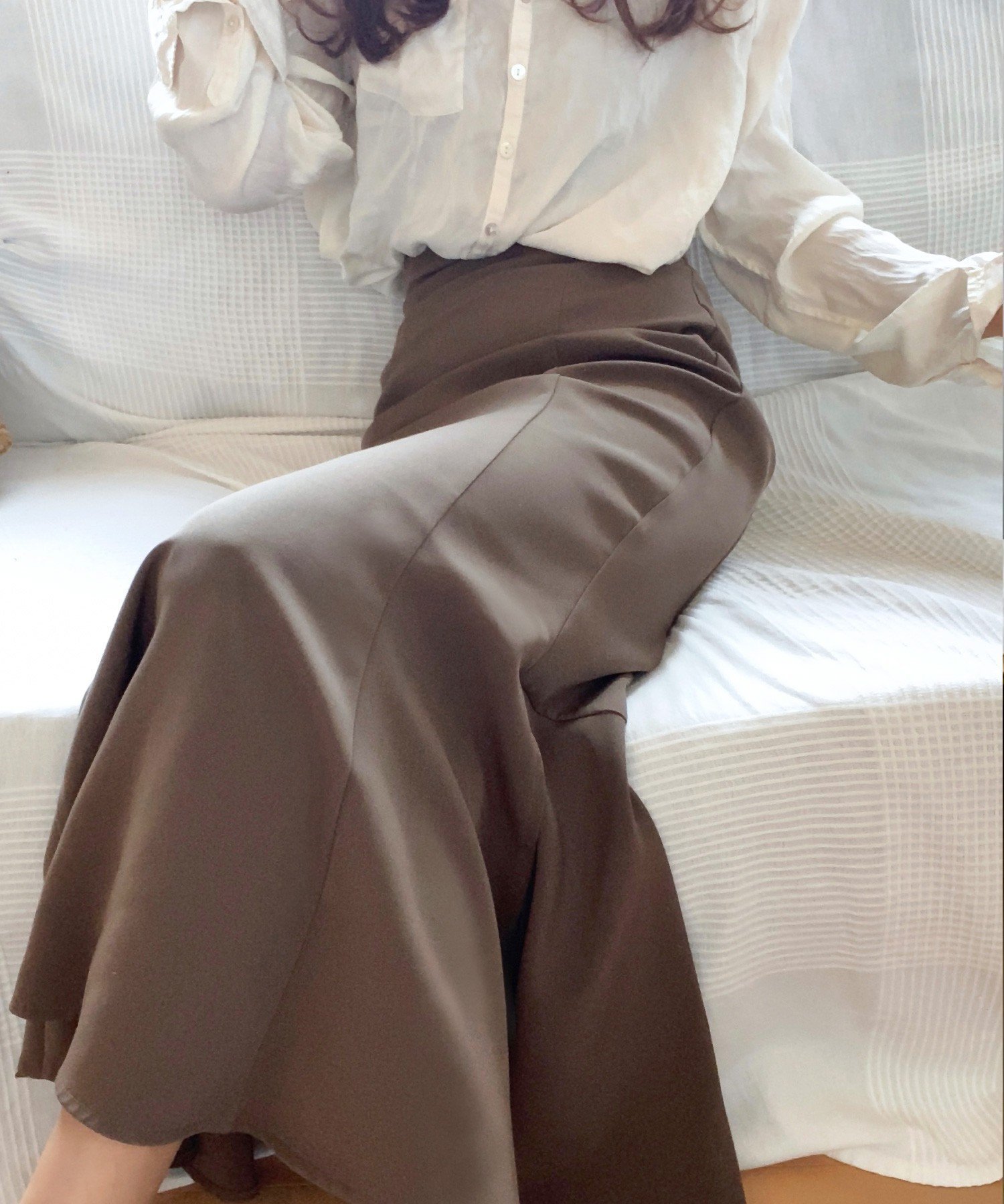 【ジュノア/JUNOAH】のスリットマーメイドロングスカート薄手伸縮 インテリア・キッズ・メンズ・レディースファッション・服の通販 founy(ファニー) 　ファッション　Fashion　レディースファッション　WOMEN　スカート　Skirt　ロングスカート　Long Skirt　モカ|ID: prp329100004526026 ipo3291000000032009966