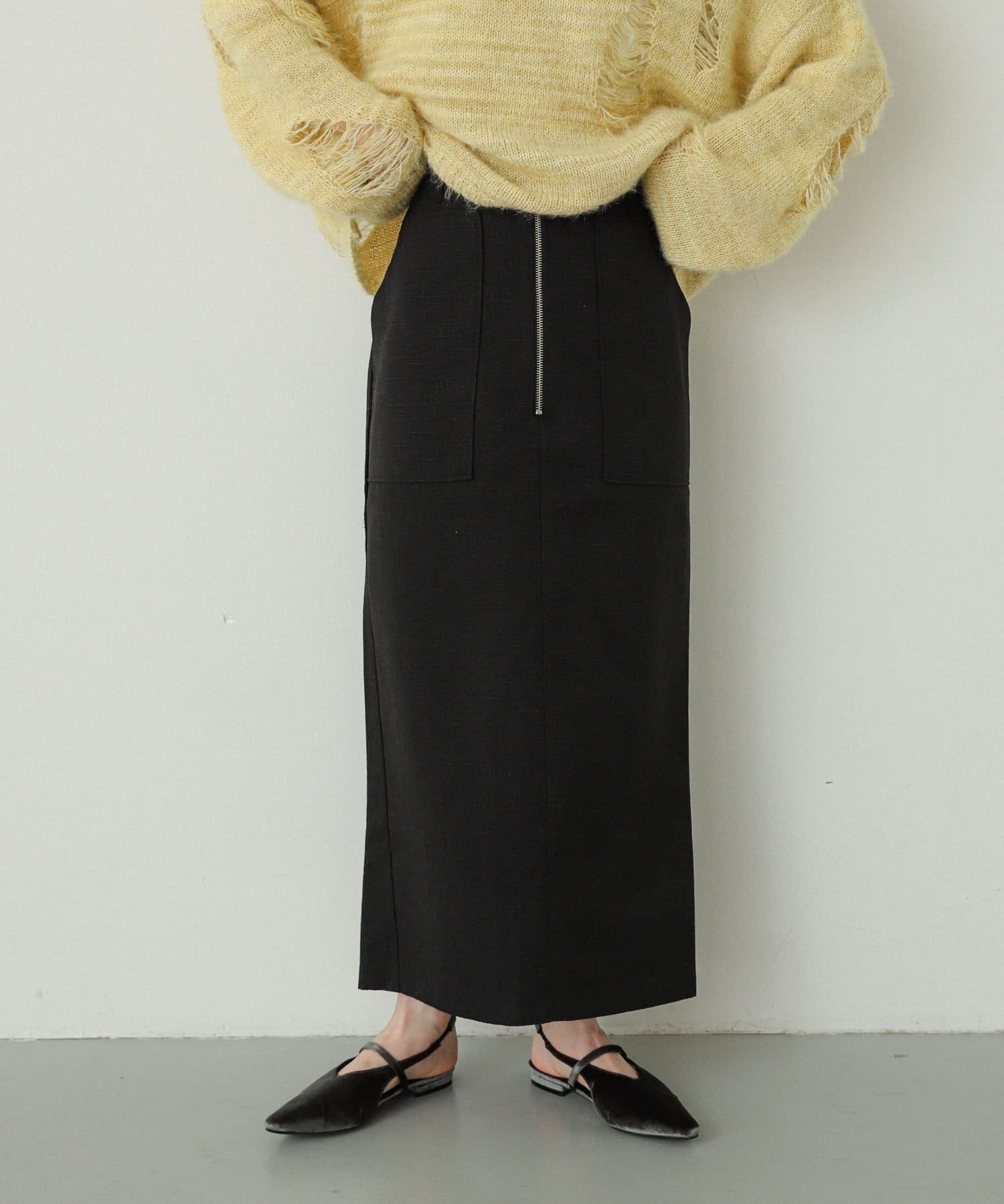 【センスオブプレイス/SENSE OF PLACE by URBAN RESEARCH】のアウトポケットジップスカート インテリア・キッズ・メンズ・レディースファッション・服の通販 founy(ファニー) 　ファッション　Fashion　レディースファッション　WOMEN　スカート　Skirt　2024年　2024　2024春夏・S/S　Ss,Spring/Summer,2024　おすすめ　Recommend　ジップ　Zip　タイトスカート　Tight Skirt　トレンド　Trend　フロント　Front　ポケット　Pocket　夏　Summer　S/S・春夏　Ss・Spring/Summer　BLACK|ID: prp329100004526034 ipo3291000000032010008