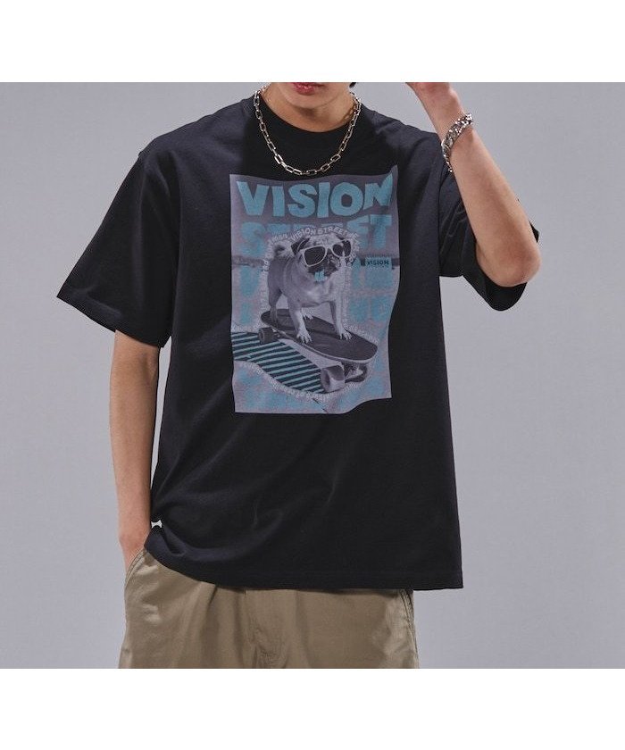 【フリークスストア/FREAK'S STORE】のDOG PHOTO グラフィックTシャツ/VISION/プリントT/ユニセックス【限定展開】 25SS インテリア・キッズ・メンズ・レディースファッション・服の通販 founy(ファニー) 　ファッション　Fashion　レディースファッション　WOMEN　トップス・カットソー　Tops/Tshirt　シャツ/ブラウス　Shirts/Blouses　ロング / Tシャツ　T-Shirts　2025年　2025　2025春夏・S/S　Ss,Spring/Summer,2025　グラフィック　Graphic　フロント　Front　プリント　Print　ルーズ　Loose　夏　Summer　S/S・春夏　Ss・Spring/Summer　ブラック|ID: prp329100004526035 ipo3291000000032383281