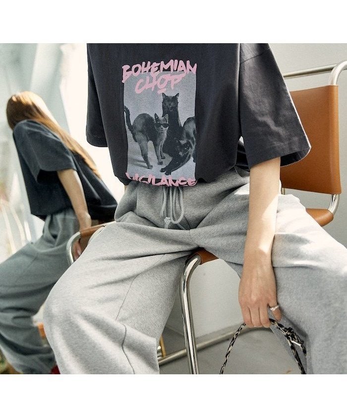 【フリークスストア/FREAK'S STORE】のスリーキャット アニマル プリントTシャツ 限定展開 25SS インテリア・キッズ・メンズ・レディースファッション・服の通販 founy(ファニー) 　ファッション　Fashion　レディースファッション　WOMEN　トップス・カットソー　Tops/Tshirt　シャツ/ブラウス　Shirts/Blouses　ロング / Tシャツ　T-Shirts　2025年　2025　2025春夏・S/S　Ss,Spring/Summer,2025　おすすめ　Recommend　アニマル　Animal　ガーリー　Girly　グラフィック　Graphic　スラックス　Slacks　デニム　Denim　バルーン　Balloon　フレア　Flare　プリント　Print　モチーフ　Motif　夏　Summer　S/S・春夏　Ss・Spring/Summer　猫　Cat　チャコールグレー|ID: prp329100004526038 ipo3291000000032010026