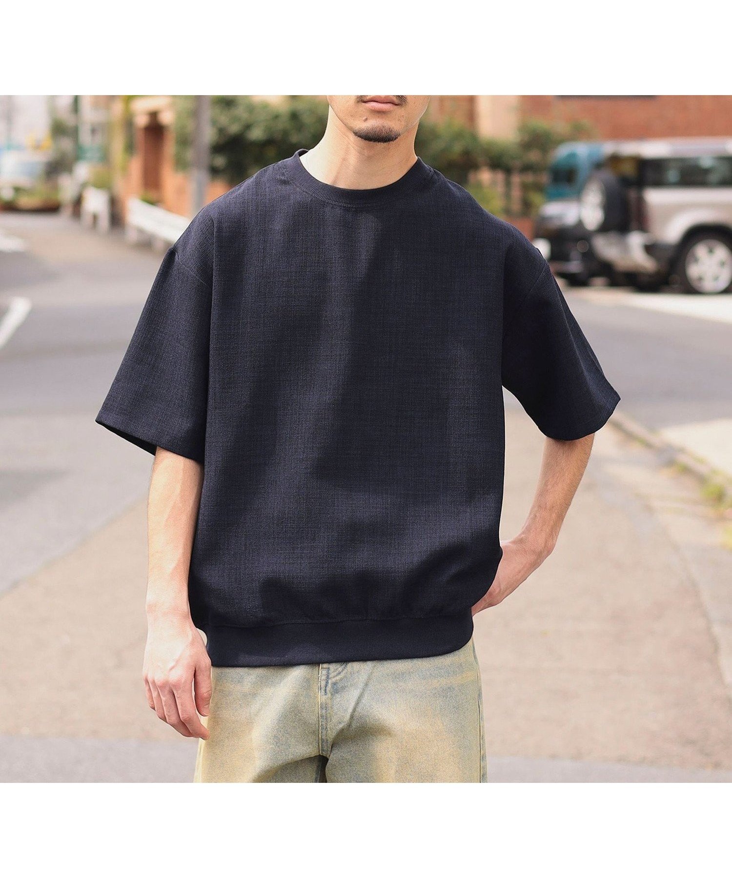 【ビームス ハート/BEAMS HEART】のポリメランジ 布帛 Tシャツ (吸水速乾) インテリア・キッズ・メンズ・レディースファッション・服の通販 founy(ファニー) 　ファッション　Fashion　レディースファッション　Ladies' Fashion Online　トップス・カットソー　Tops/Tshirt　シャツ/ブラウス　Shirts/Blouses　ロング / Tシャツ　T-Shirts　おすすめ　Recommend　ショート　Short　シンプル　Simple　スラックス　Slacks　デニム　Denim　バランス　Balance　フィット　Fit　フレア　Flare　リラックス　Relax　ワイド　Wide　エレガント 上品　Elegant　吸水　Water Absorption　NAVY|ID: prp329100004526088 ipo3291000000032608042