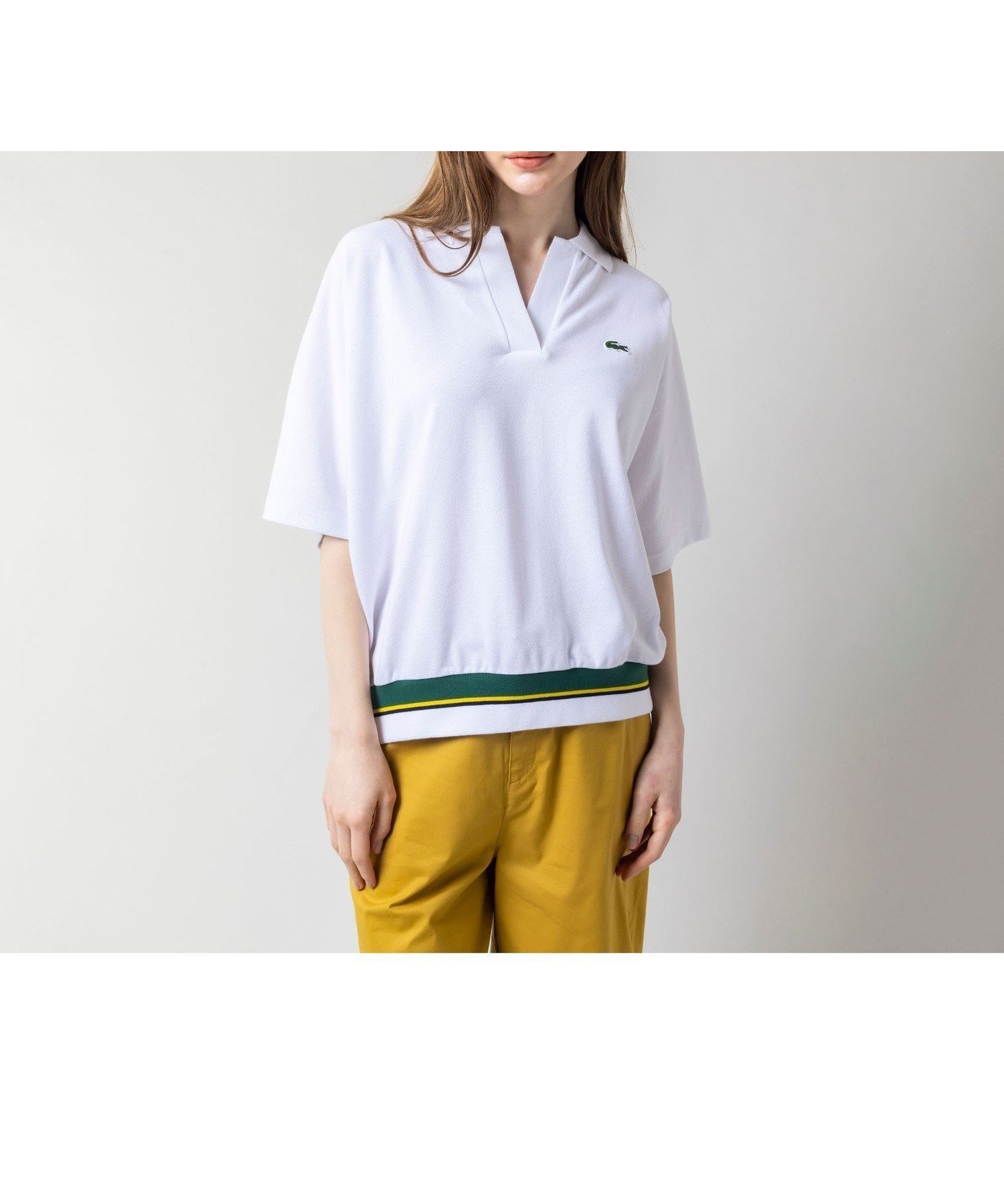 【ラコステ/LACOSTE】のドルマンスリーブスキッパーネックポロシャツ インテリア・キッズ・メンズ・レディースファッション・服の通販 founy(ファニー) 　ファッション　Fashion　レディースファッション　WOMEN　トップス・カットソー　Tops/Tshirt　シャツ/ブラウス　Shirts/Blouses　ポロシャツ　Polo Shirts　シンプル　Simple　スキッパー　Skipper　トレンド　Trend　ポロシャツ　Polo Shirt　ワイド　Wide　人気　Popularity　鹿の子　Pique　ホワイト|ID: prp329100004526109 ipo3291000000032010315