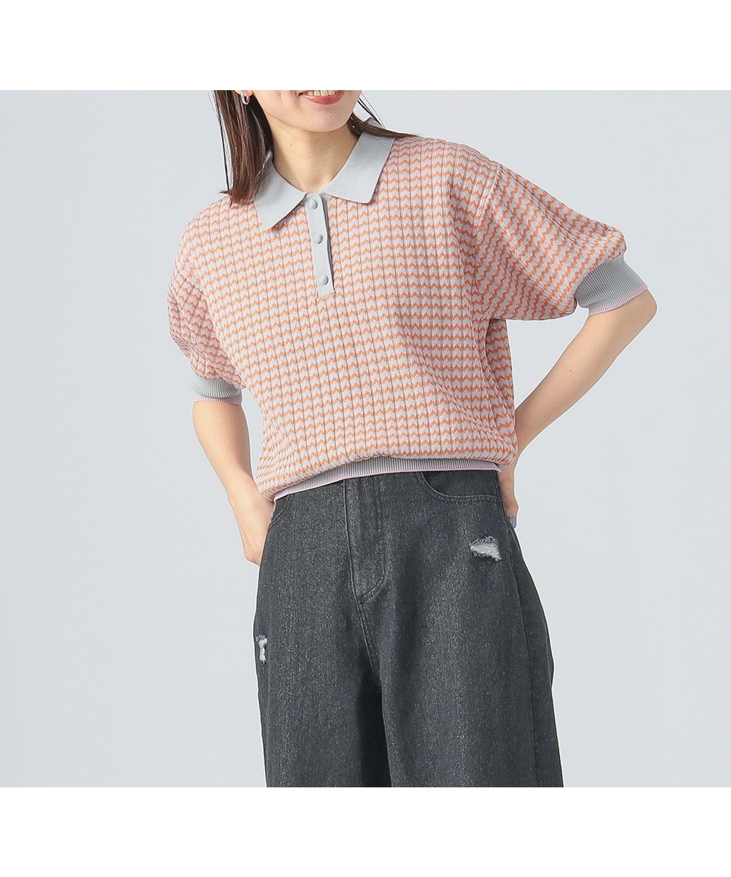 【ビームス ハート/BEAMS HEART】の【半袖/襟付き】マルチジャカード ニットポロ 25SS ポロシャツ ポロニット インテリア・キッズ・メンズ・レディースファッション・服の通販 founy(ファニー) 　ファッション　Fashion　レディースファッション　Ladies' Fashion Online　トップス・カットソー　Tops/Tshirt　ニット　Knit Tops　シャツ/ブラウス　Shirts/Blouses　ポロシャツ　Polo Shirts　2025年　2025　2025春夏・S/S　Ss,Spring/Summer,2025　コンパクト　Compact　シンプル　Simple　ジャカード　Jacquard　デニム　Denim　トレンド　Trend　ボトム　Bottom　ポロシャツ　Polo Shirt　エレガント 上品　Elegant　半袖　Short Sleeve　夏　Summer　PINK|ID: prp329100004526118 ipo3291000000032488366