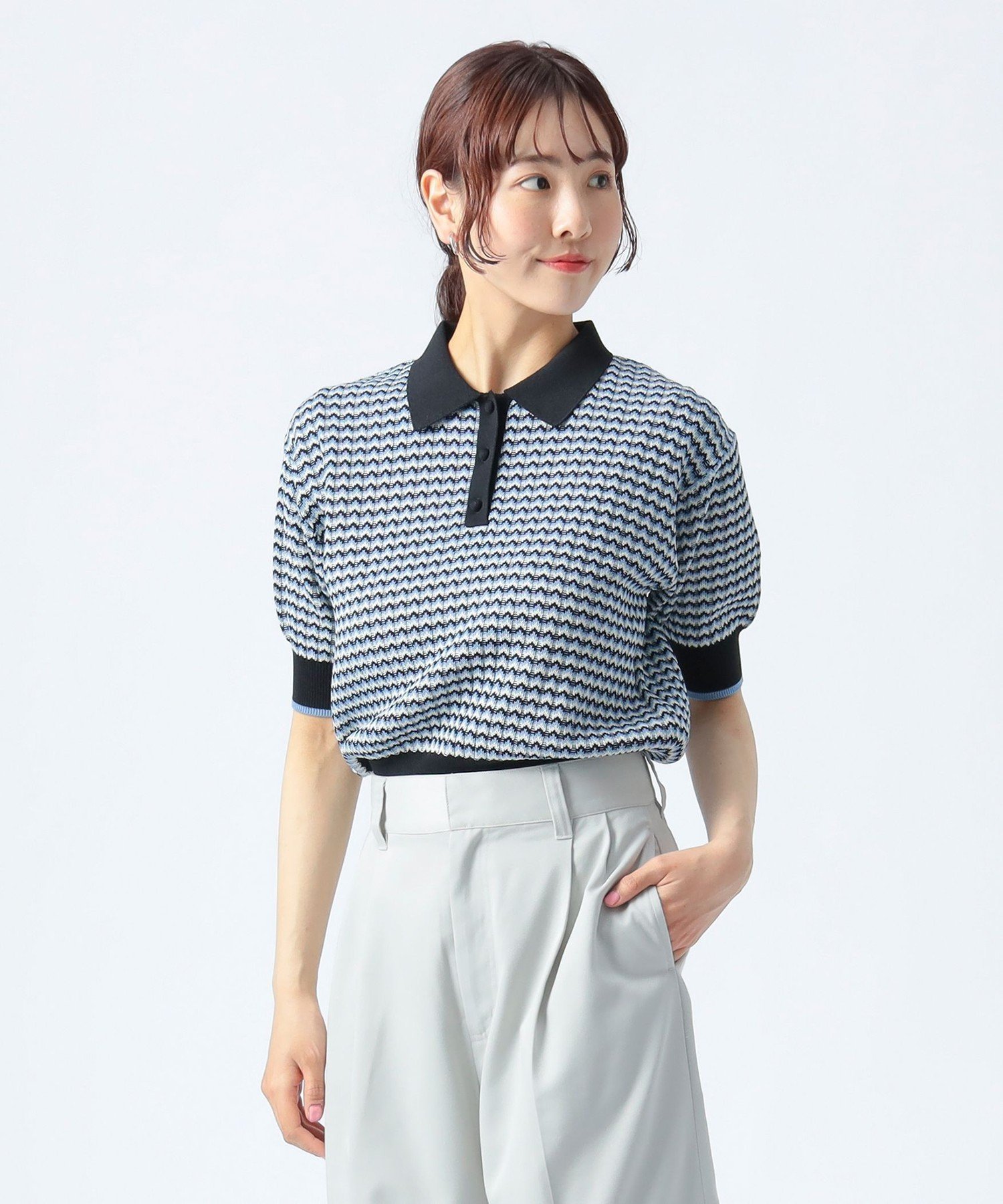 【ビームス ハート/BEAMS HEART】の【半袖/襟付き】マルチジャカード ニットポロ 25SS ポロシャツ ポロニット インテリア・キッズ・メンズ・レディースファッション・服の通販 founy(ファニー) 　ファッション　Fashion　レディースファッション　Ladies' Fashion Online　トップス・カットソー　Tops/Tshirt　ニット　Knit Tops　シャツ/ブラウス　Shirts/Blouses　ポロシャツ　Polo Shirts　2025年　2025　2025春夏・S/S　Ss,Spring/Summer,2025　コンパクト　Compact　シンプル　Simple　ジャカード　Jacquard　デニム　Denim　トレンド　Trend　ボトム　Bottom　ポロシャツ　Polo Shirt　エレガント 上品　Elegant　半袖　Short Sleeve　夏　Summer　BLUE|ID: prp329100004526118 ipo3291000000032488370