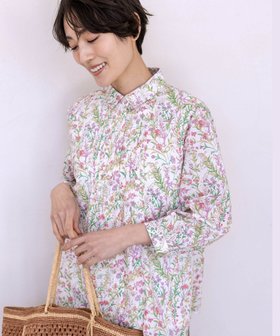 【デコイ/DECOY Since1981】のリバティプリントピンタックブラウス 人気、トレンドファッション・服の通販 founy(ファニー) ファッション Fashion レディースファッション WOMEN トップス・カットソー Tops/Tshirt シャツ/ブラウス Shirts/Blouses シンプル Simple フロント Front エレガント 上品 Elegant |ID:prp329100004526130