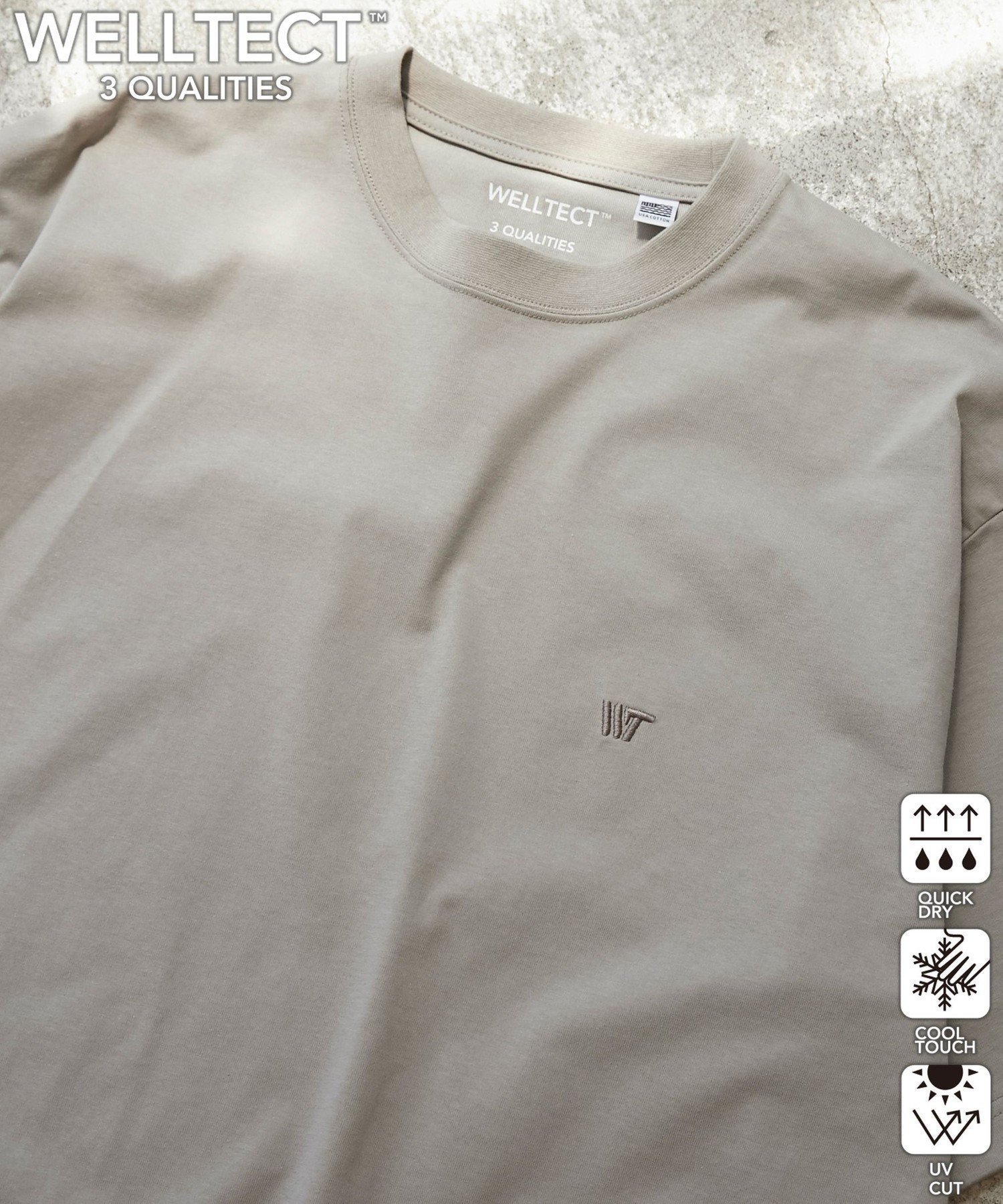 【コーエン メン/COEN / MEN】の【WELLTECT】ワンポイント刺繍Tシャツ インテリア・キッズ・メンズ・レディースファッション・服の通販 founy(ファニー) 　ファッション　Fashion　メンズファッション　MEN　インナー　Inner　カーディガン　Cardigan　吸水　Water Absorption　シンプル　Simple　ジャケット　Jacket　ビッグ　Big　無地　Plain Color　ロング　Long　ワンポイント　One Point　おすすめ　Recommend　夏　Summer　LT.GRAY|ID: prp329100004526136 ipo3291000000032010453