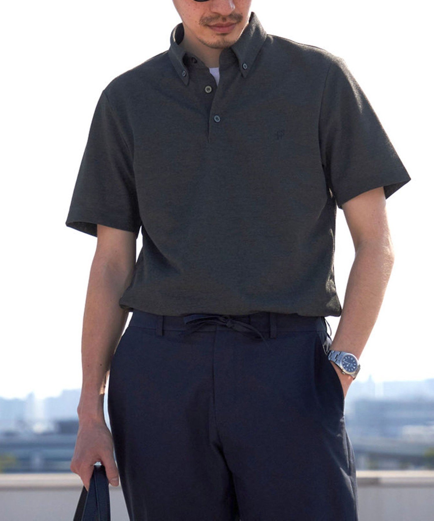 【シップス/SHIPS / MEN】の【WEB限定】SHIPS 吸水速乾・UVケア Drymixワンポイントロゴ ボタンダウン ポロシャツ インテリア・キッズ・メンズ・レディースファッション・服の通販 founy(ファニー) 　ファッション　Fashion　メンズファッション　Fashion for Men　インナー　Innerwear　吸水　Absorbent, Quick-Dry　ジャケット　Jacket, Outerwear　スタイリッシュ　Stylish, Fashionable　ダウン　Down, Puffer　定番　Standard, Basic Item　ポロシャツ　Polo Shirt, Collared Tee　ラグジュアリー　Luxury, Elegant　レギュラー　Regular, Standard Fit　ワンポイント　One Point, Statement Accent　夏　Summer　ビジネス 仕事 通勤　Business / Work / Commuting　ダークグレー|ID: prp329100004526175 ipo3291000000033508653