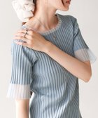 【バブ ブージュルード/Bab Bou Jeloud】のシアー使い5分袖リブニットトップス 人気、トレンドファッション・服の通販 founy(ファニー) ファッション Fashion レディースファッション WOMEN トップス・カットソー Tops/Tshirt ニット Knit Tops クール Cool 切替 Switching シアー Sheer シンプル Simple ストレッチ Stretch スラックス Slacks スリット Slit デニム Denim フィット Fit フェミニン Feminine フロント Front マニッシュ Mannish ランダム Random リブニット Rib Knit おすすめ Recommend thumbnail BLUE|ID: prp329100004526177 ipo3291000000032010669