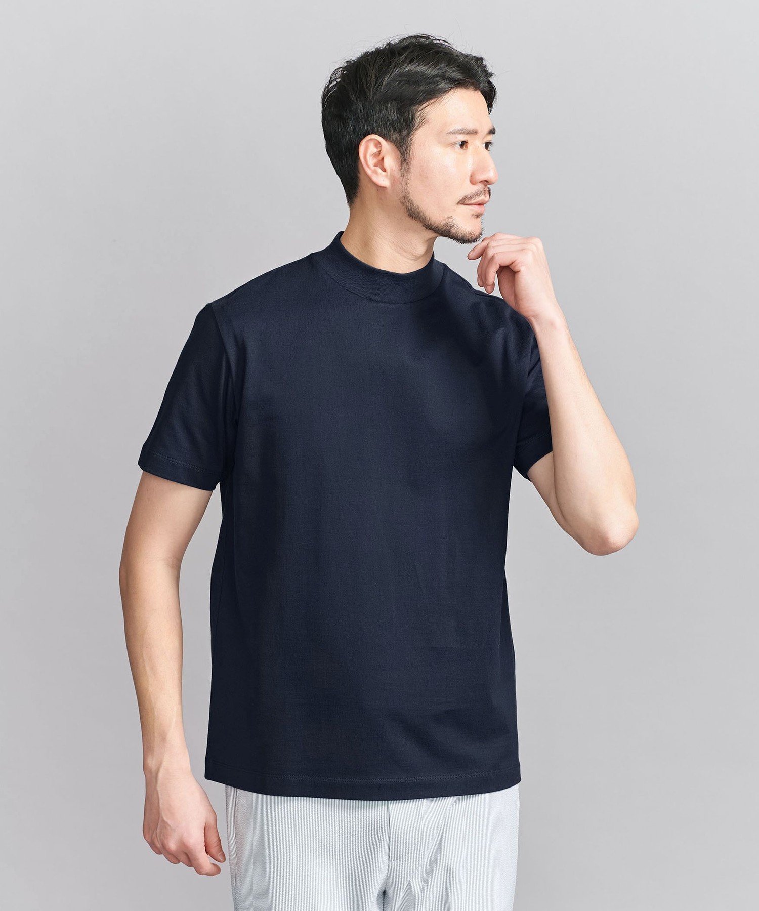 【ビューティ&ユース ユナイテッドアローズ/BEAUTY&YOUTH / UNITED ARROWS / MEN】の【WEB限定 WARDROBE SMART】クリア ガスコットン モックネック カットソー【抗菌・防臭】 インテリア・キッズ・メンズ・レディースファッション・服の通販 founy(ファニー) 　ファッション　Fashion　メンズファッション　MEN　トップス・カットソー　Tops/Tshirt/Men　インナー　Inner　カットソー　Cut And Sew　抗菌　Antibacterial　ジャケット　Jacket　スマート　Smart　スリム　Slim　バランス　Balance　パターン　Pattern　ファブリック　Fabric　フィット　Fit　モックネック　Mock Neck　おすすめ　Recommend　ビジネス 仕事 通勤　Business　NAVY|ID: prp329100004526179 ipo3291000000032010685