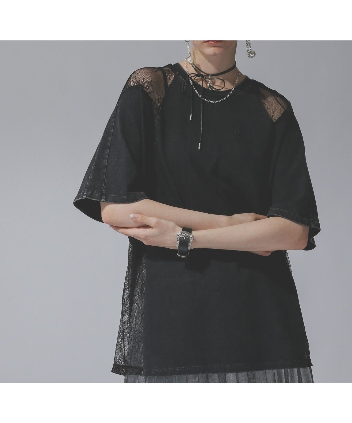 【ハレ/HARE】のレースキリカエTシャツ インテリア・キッズ・メンズ・レディースファッション・服の通販 founy(ファニー) 　ファッション　Fashion　レディースファッション　Ladies' Fashion Online　トップス・カットソー　Tops/Tshirt　シャツ/ブラウス　Shirts/Blouses　ロング / Tシャツ　T-Shirts　おすすめ　Recommend　シアー　Sheer　ドッキング　Docking　ビスチェ　Bustier　ビッグ　Big　レース　Race　ヴィンテージ　Vintage　長袖　Long Sleeve　ピグメント15|ID: prp329100004526181 ipo3291000000032672378