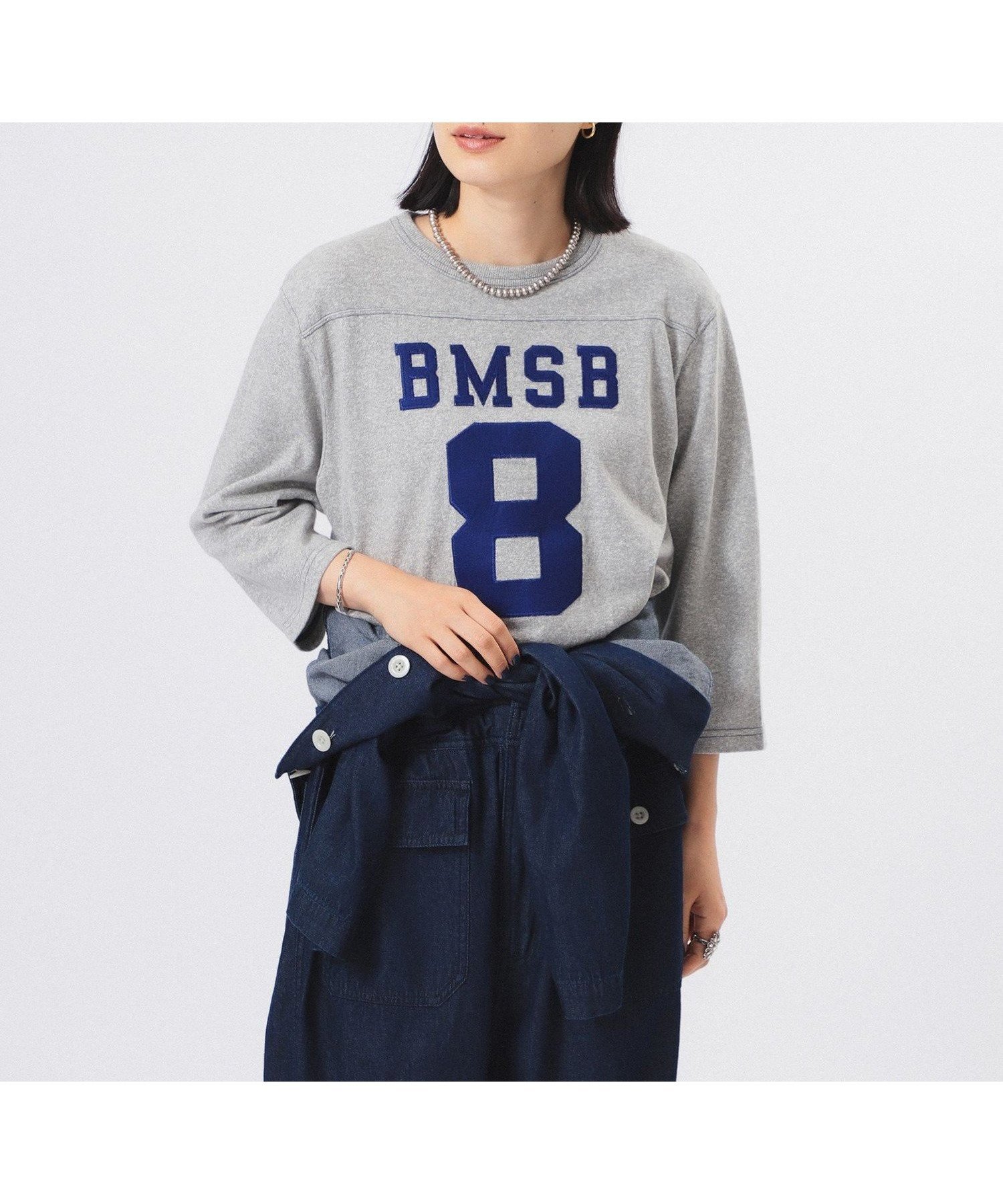 【ビームス ウイメン/BEAMS】の【7/25再値下げ】【ビームスの百名品】テンジク フットボール 3/4 Tシャツ インテリア・キッズ・メンズ・レディースファッション・服の通販 founy(ファニー) 　ファッション　Fashion　レディースファッション　Fashion for Women　トップス・カットソー　Cut & Sew Tops　シャツ・ブラウス・オフィスカジュアル　Elegant Blouses & Button-Ups　ロングTシャツ・Tシャツ　Longline T-Shirts & Tees　インナー　Innerwear　ウェーブ　Wavy Pattern　カーディガン　Cardigan, Knitwear　ジャケット　Jacket, Outerwear　スリーブ　Sleeve, Long Sleeve / Short Sleeve　定番　Standard, Basic Item　ロング　Long, Long-Length　おすすめ　Recommended / Our Picks　GREY|ID: prp329100004526195 ipo3291000000033213840