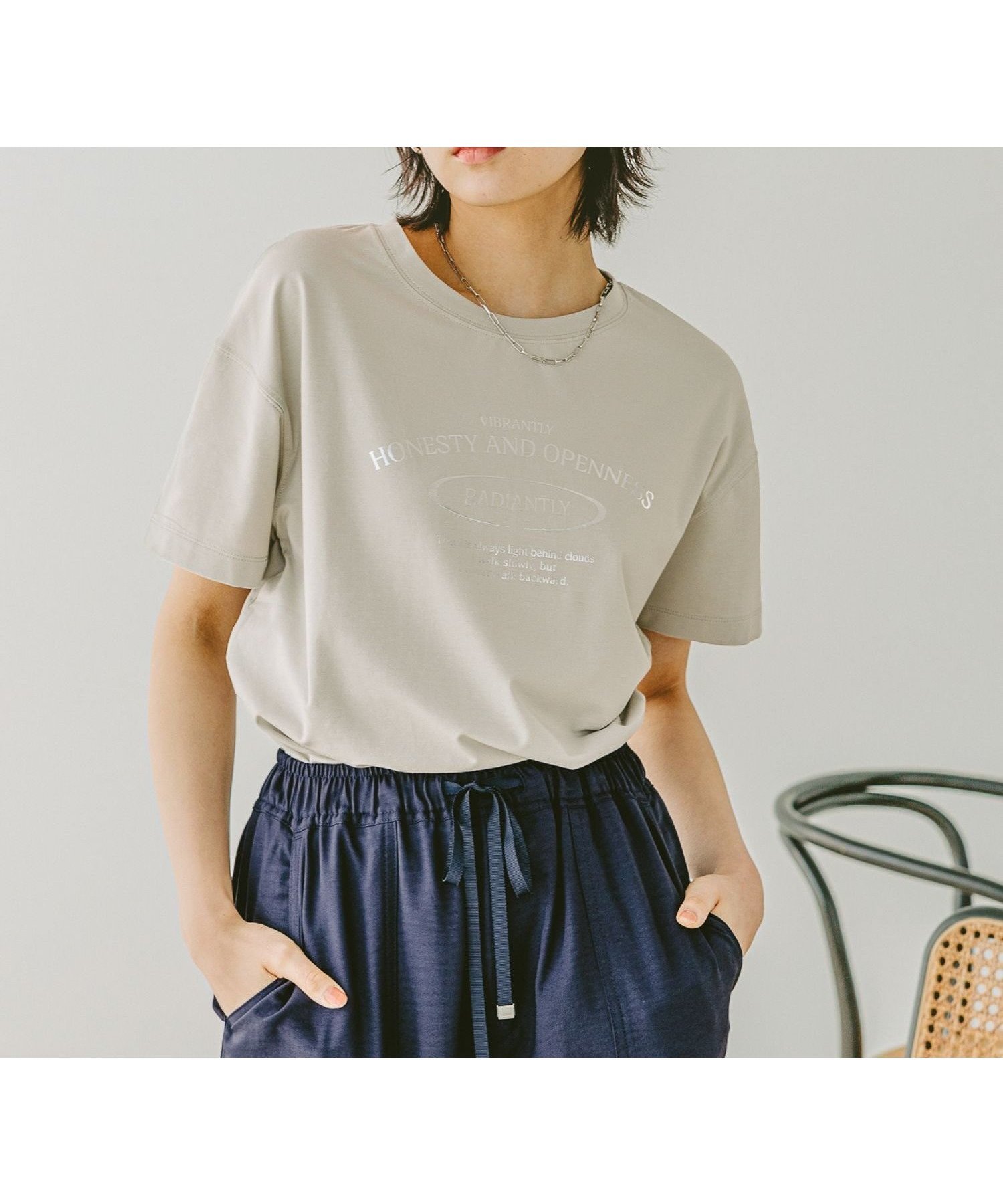 【ベイフロー/BAYFLOW】のアソートロゴショートスリーブT インテリア・キッズ・メンズ・レディースファッション・服の通販 founy(ファニー) 　ファッション　Fashion　レディースファッション　WOMEN　おすすめ　Recommend　ストレッチ　Stretch　トレンド　Trend　フロント　Front　プリント　Print　人気　Popularity　定番　Standard　【WEB限定】グレージュ2|ID: prp329100004526223 ipo3291000000032010897