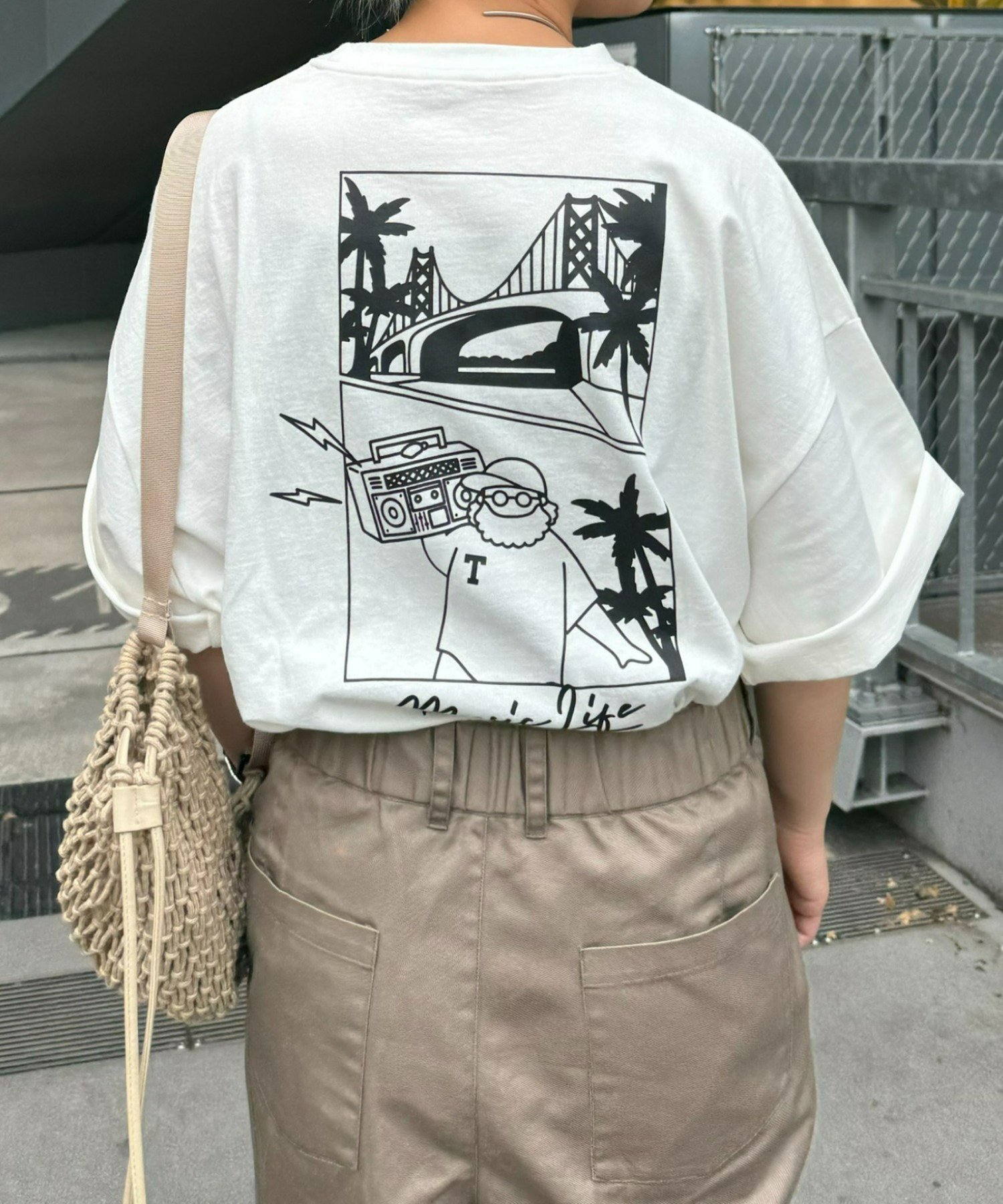 【チャオパニックティピー/CIAOPANIC TYPY】の【おじさんシリーズ】ワンポイント刺繍半袖Tee インテリア・キッズ・メンズ・レディースファッション・服の通販 founy(ファニー) 　ファッション　Fashion　レディースファッション　Fashion for Women　トップス・カットソー　Cut & Sew Tops　オレンジ　Orange　プリント　Print, Printed Pattern　ボーダー　Border, Stripe　半袖　Short Sleeve, Half Sleeve　ワンポイント　One Point, Statement Accent　再入荷　Restock / Back in Stock　おすすめ　Recommended / Our Picks　オフホワイト|ID: prp329100004526250 ipo3291000000033976890