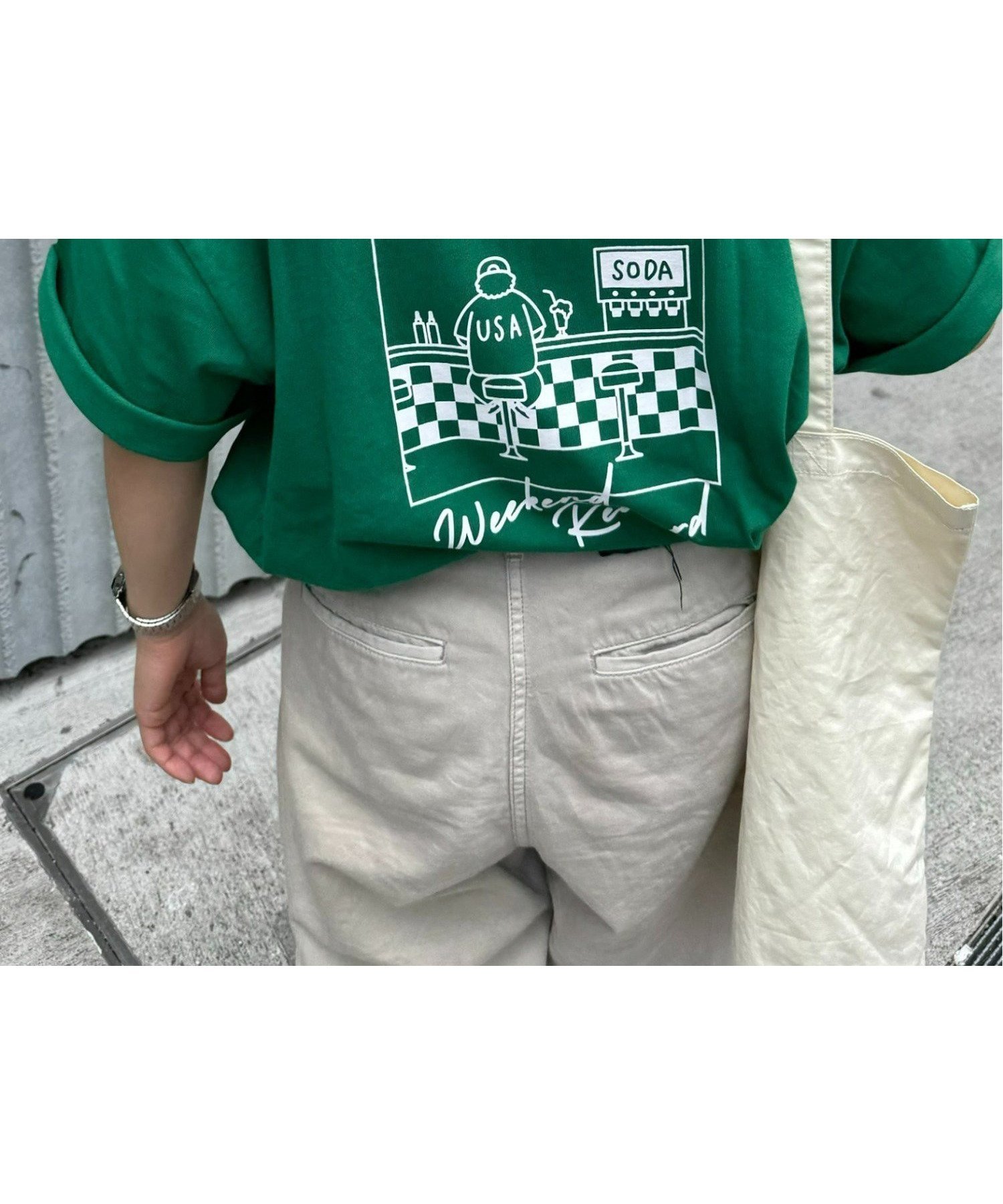 【チャオパニックティピー/CIAOPANIC TYPY】の【おじさんシリーズ】ワンポイント刺繍半袖Tee インテリア・キッズ・メンズ・レディースファッション・服の通販 founy(ファニー) 　ファッション　Fashion　レディースファッション　Fashion for Women　トップス・カットソー　Cut & Sew Tops　オレンジ　Orange　プリント　Print, Printed Pattern　ボーダー　Border, Stripe　半袖　Short Sleeve, Half Sleeve　ワンポイント　One Point, Statement Accent　再入荷　Restock / Back in Stock　おすすめ　Recommended / Our Picks　グリーン|ID: prp329100004526250 ipo3291000000033976893