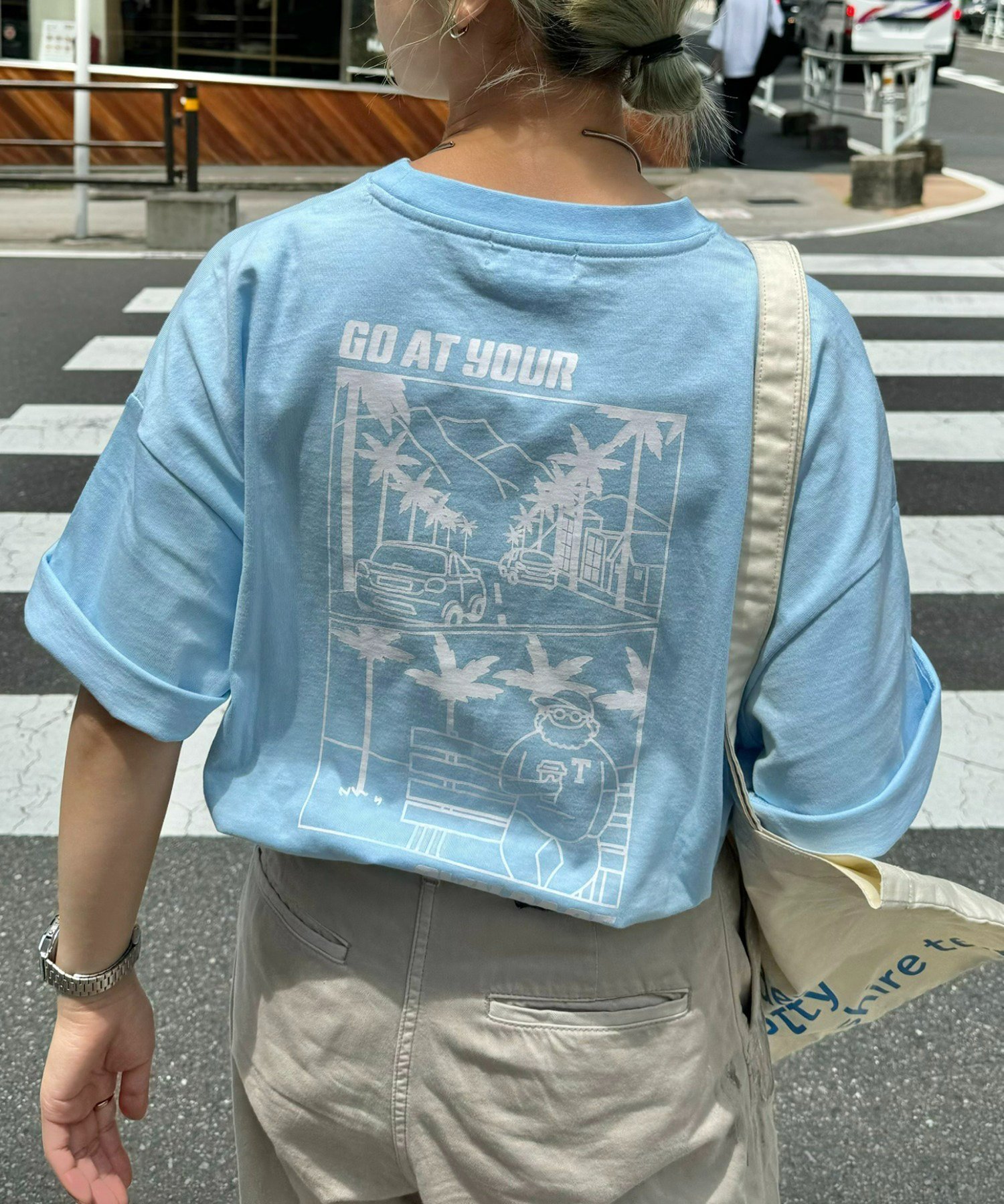 【チャオパニックティピー/CIAOPANIC TYPY】の【おじさんシリーズ】ワンポイント刺繍半袖Tee インテリア・キッズ・メンズ・レディースファッション・服の通販 founy(ファニー) 　ファッション　Fashion　レディースファッション　Fashion for Women　トップス・カットソー　Cut & Sew Tops　オレンジ　Orange　プリント　Print, Printed Pattern　ボーダー　Border, Stripe　半袖　Short Sleeve, Half Sleeve　ワンポイント　One Point, Statement Accent　再入荷　Restock / Back in Stock　おすすめ　Recommended / Our Picks　サックスブルー|ID: prp329100004526250 ipo3291000000033976894