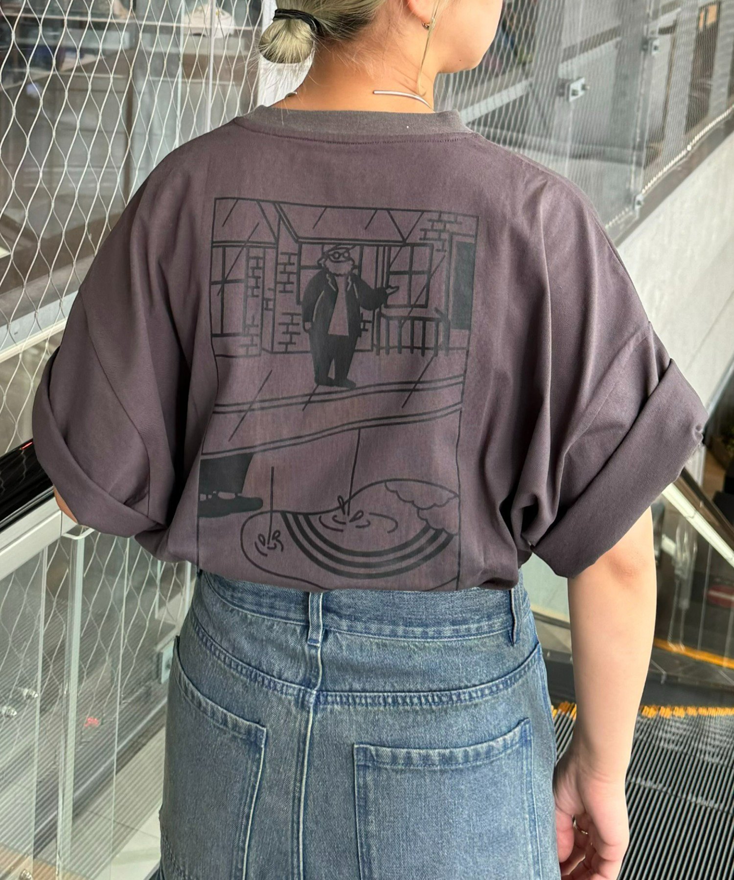 【チャオパニックティピー/CIAOPANIC TYPY】の【おじさんシリーズ】ワンポイント刺繍半袖Tee インテリア・キッズ・メンズ・レディースファッション・服の通販 founy(ファニー) 　ファッション　Fashion　レディースファッション　Fashion for Women　トップス・カットソー　Cut & Sew Tops　オレンジ　Orange　プリント　Print, Printed Pattern　ボーダー　Border, Stripe　半袖　Short Sleeve, Half Sleeve　ワンポイント　One Point, Statement Accent　再入荷　Restock / Back in Stock　おすすめ　Recommended / Our Picks　チャコールグレー|ID: prp329100004526250 ipo3291000000033976896