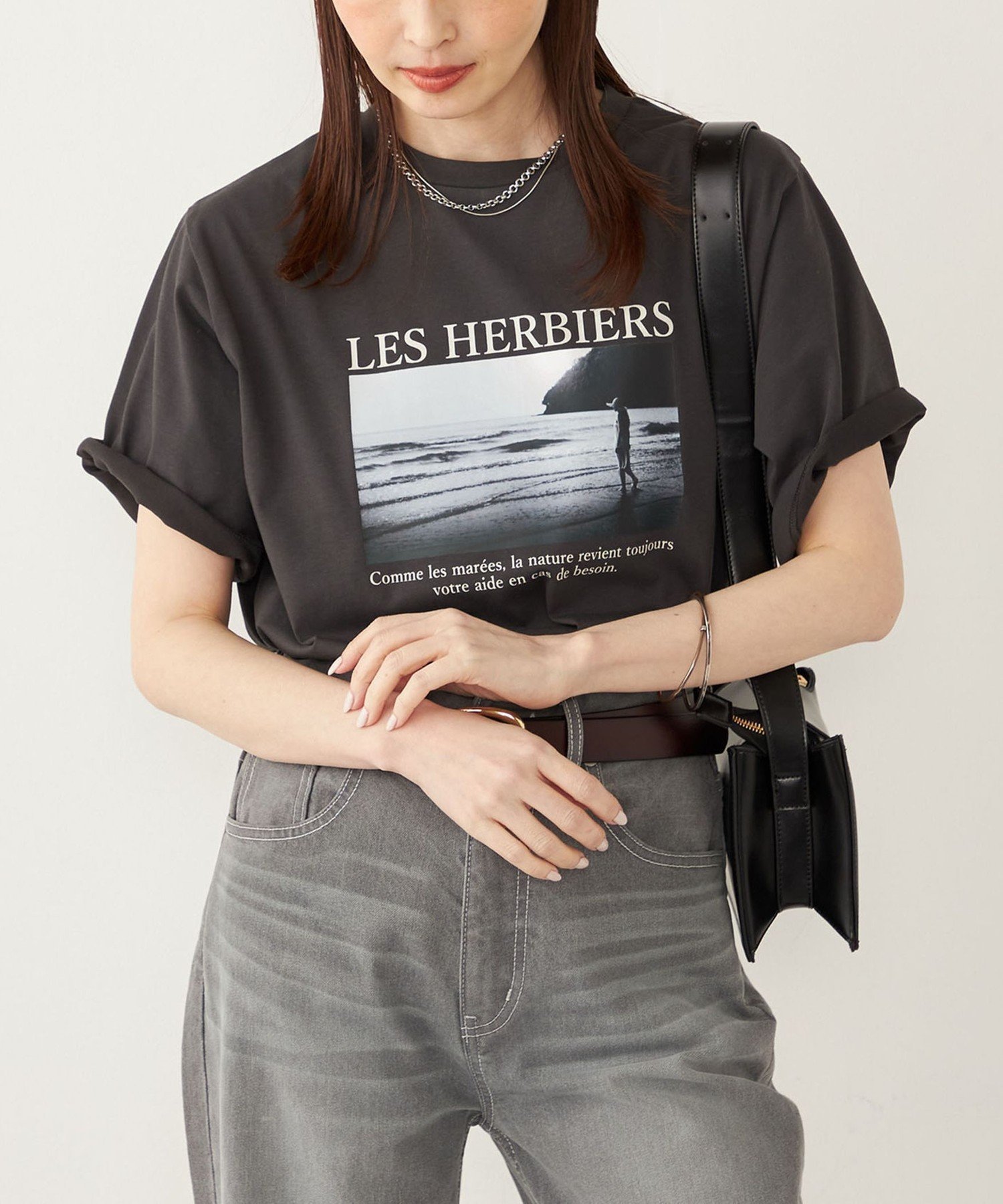 【シップス フォー ウィメン/SHIPS】のSHIPS Colors 接触冷感・UVカット サンセット フォト Tシャツ インテリア・キッズ・メンズ・レディースファッション・服の通販 founy(ファニー) 　ファッション　Fashion　レディースファッション　Fashion for Women　トップス・カットソー　Cut & Sew Tops　シャツ・ブラウス・オフィスカジュアル　Elegant Blouses & Button-Ups　ロングTシャツ・Tシャツ　Longline T-Shirts & Tees　2025年　2025　2025春夏・S/S　Spring/Summer 2025 SS25　ダークグレー|ID: prp329100004526263 ipo3291000000032724883