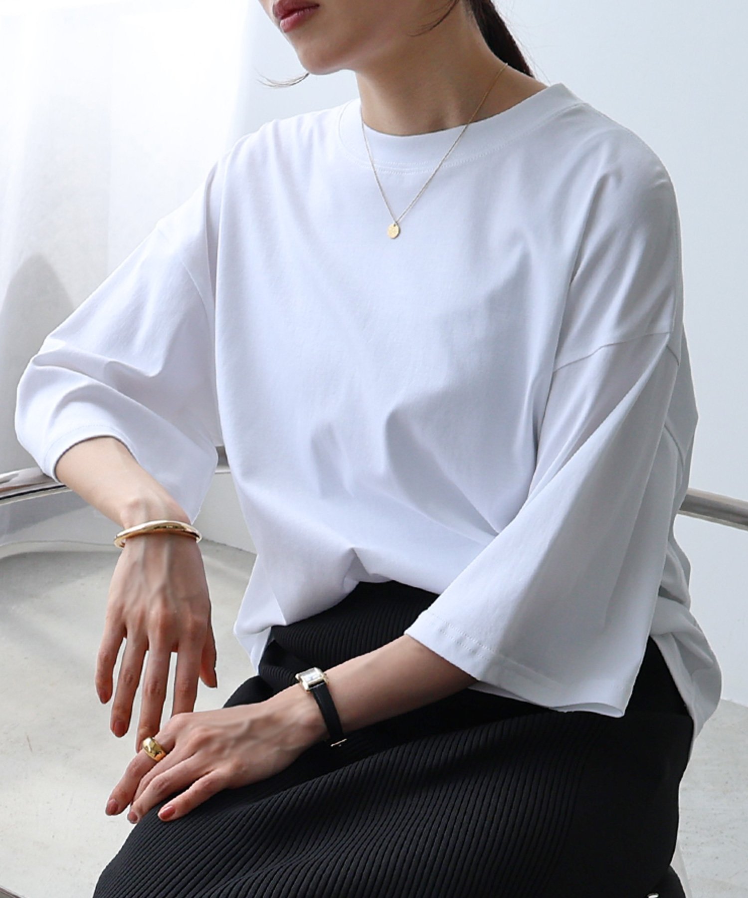 【アンドミー/andme】のシルケット オーバーサイズ Tシャツ evernavy エバーネイビー インテリア・キッズ・メンズ・レディースファッション・服の通販 founy(ファニー) 　ファッション　Fashion　レディースファッション　Fashion for Women　トップス・カットソー　Cut & Sew Tops　シャツ・ブラウス・オフィスカジュアル　Elegant Blouses & Button-Ups　ロングTシャツ・Tシャツ　Longline T-Shirts & Tees　ショルダー　Shoulder, Shoulder Strap　シルク　Silk, 100% Silk　シルケット　Silket, Silky Cotton　ドロップ　Drop Shoulder, Dropped Style　プリント　Print, Printed Pattern　ベーシック　Basic, Essential　エレガント 上品　Elegant　半袖　Short Sleeve, Half Sleeve　オフホワイト|ID: prp329100004526268 ipo3291000000033605398